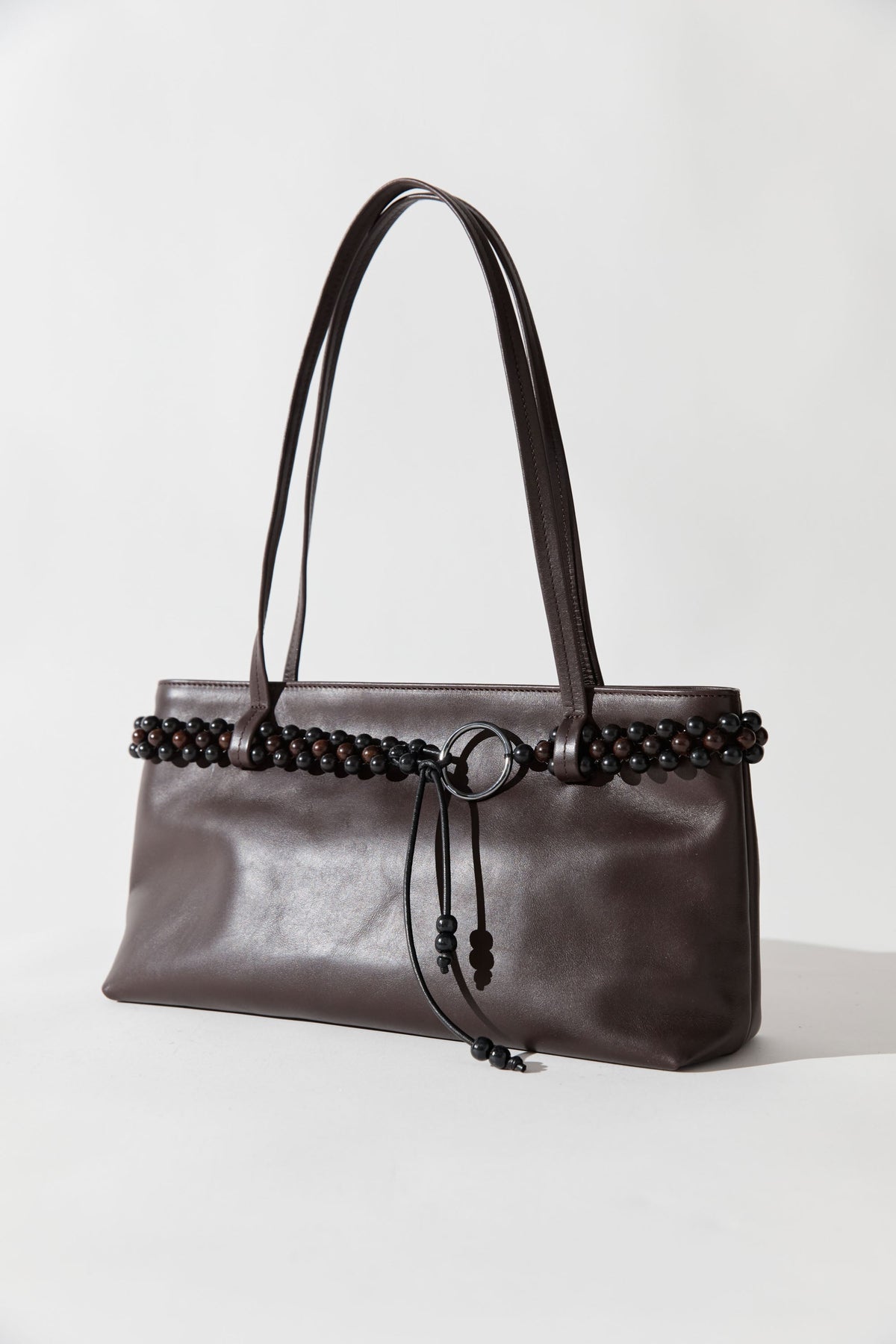 Bead Belt Detail Bag - Coffee