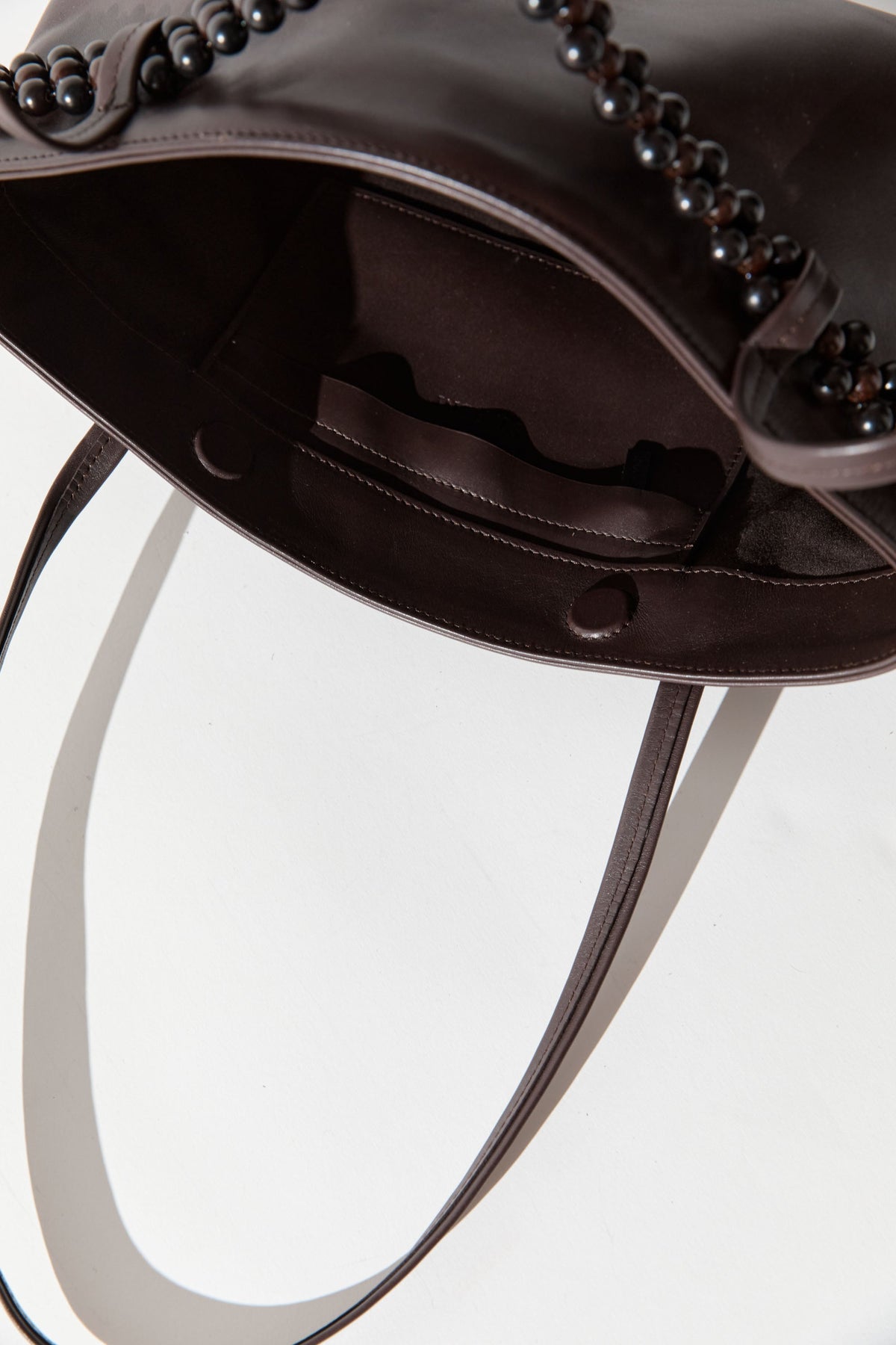 Bead Belt Detail Bag - Coffee
