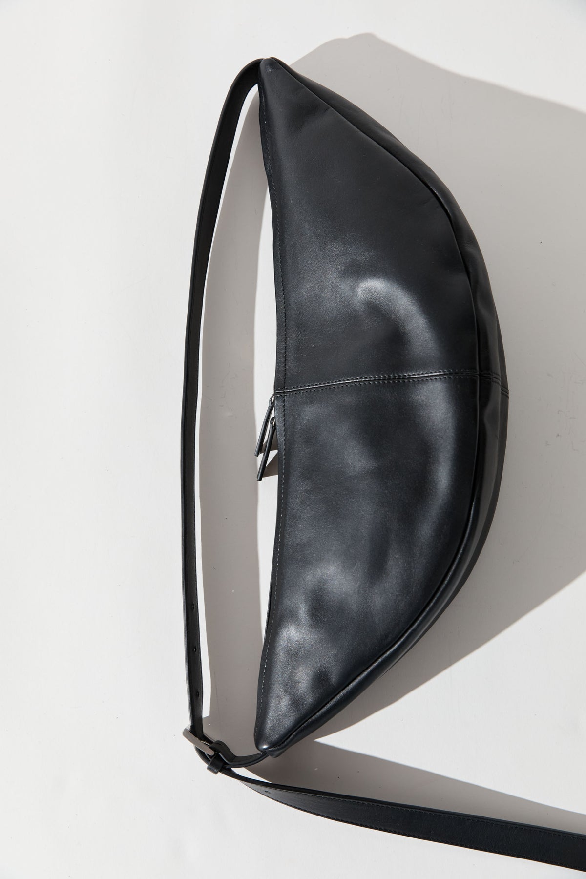 Adjustable Slim Crescent Bag - Black