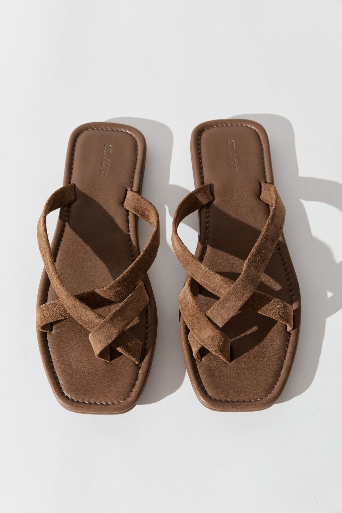 Suede Soft Strap Slide - Toffee