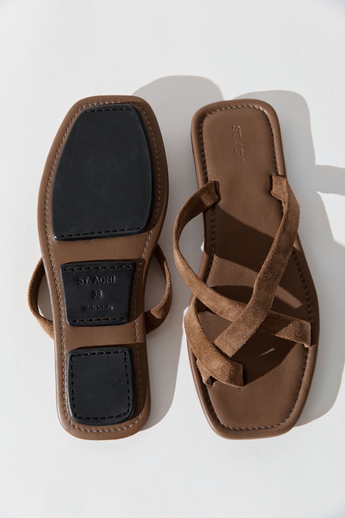 Suede Soft Strap Slide - Toffee