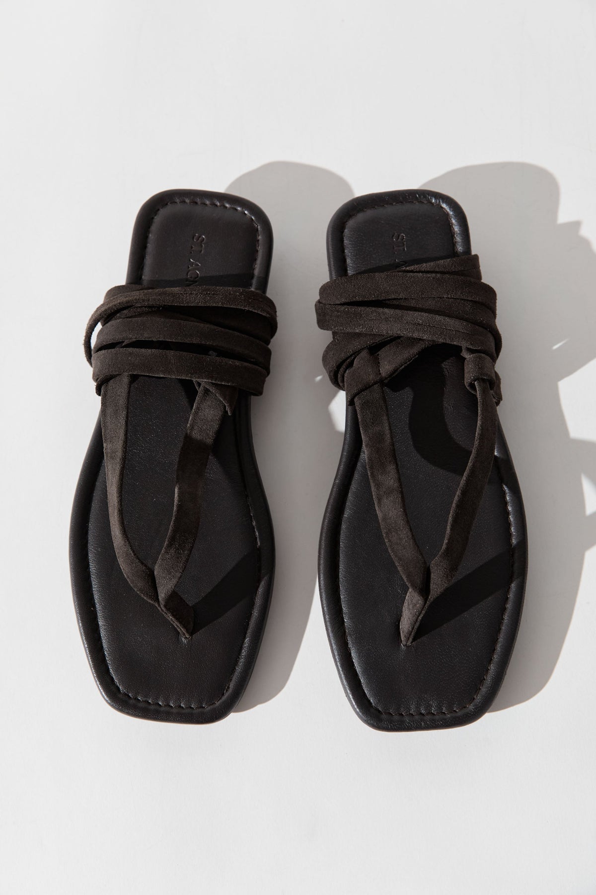 Suede Tie Up Sandal - Coffee