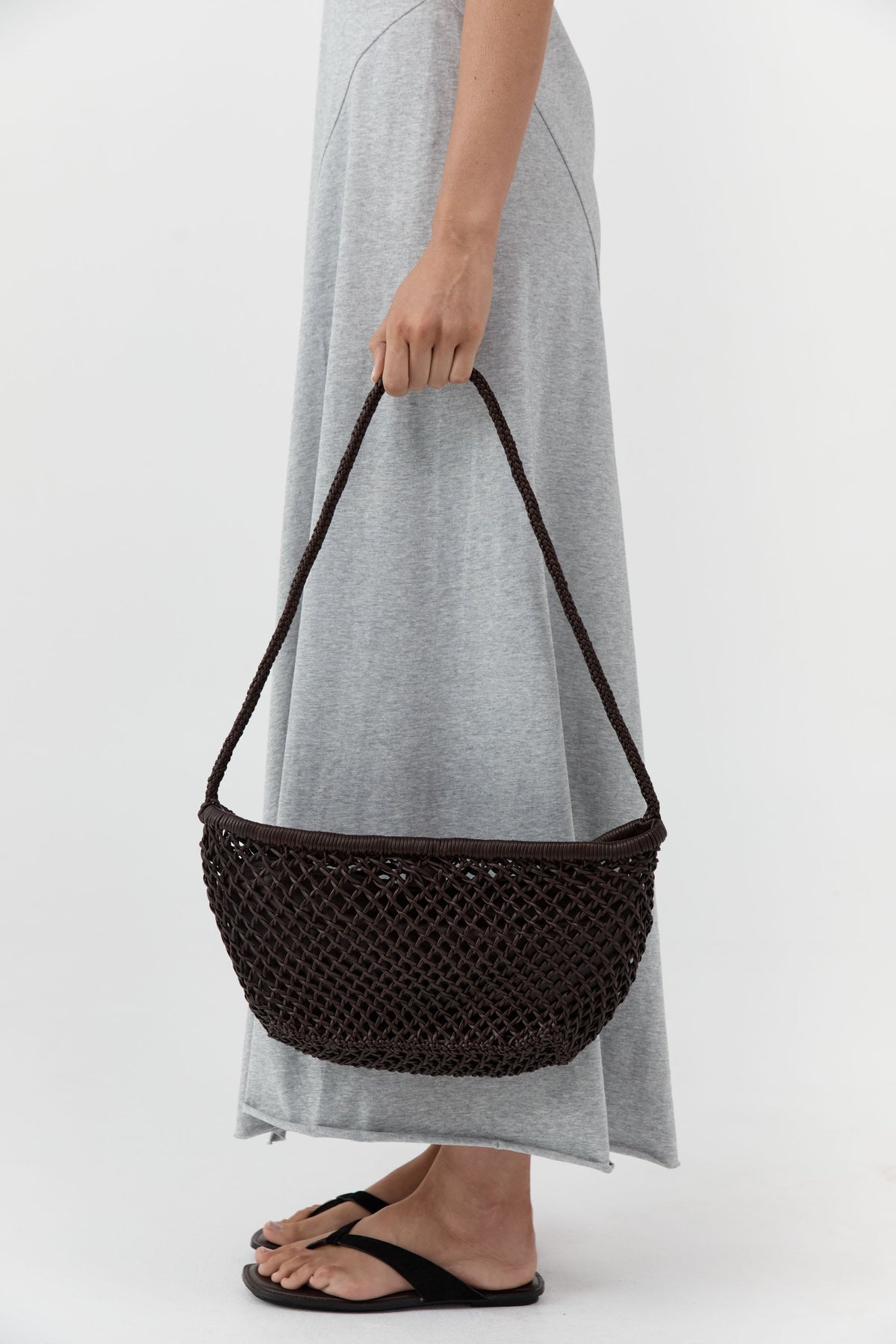 Mesh Crescent Bag - Coffee