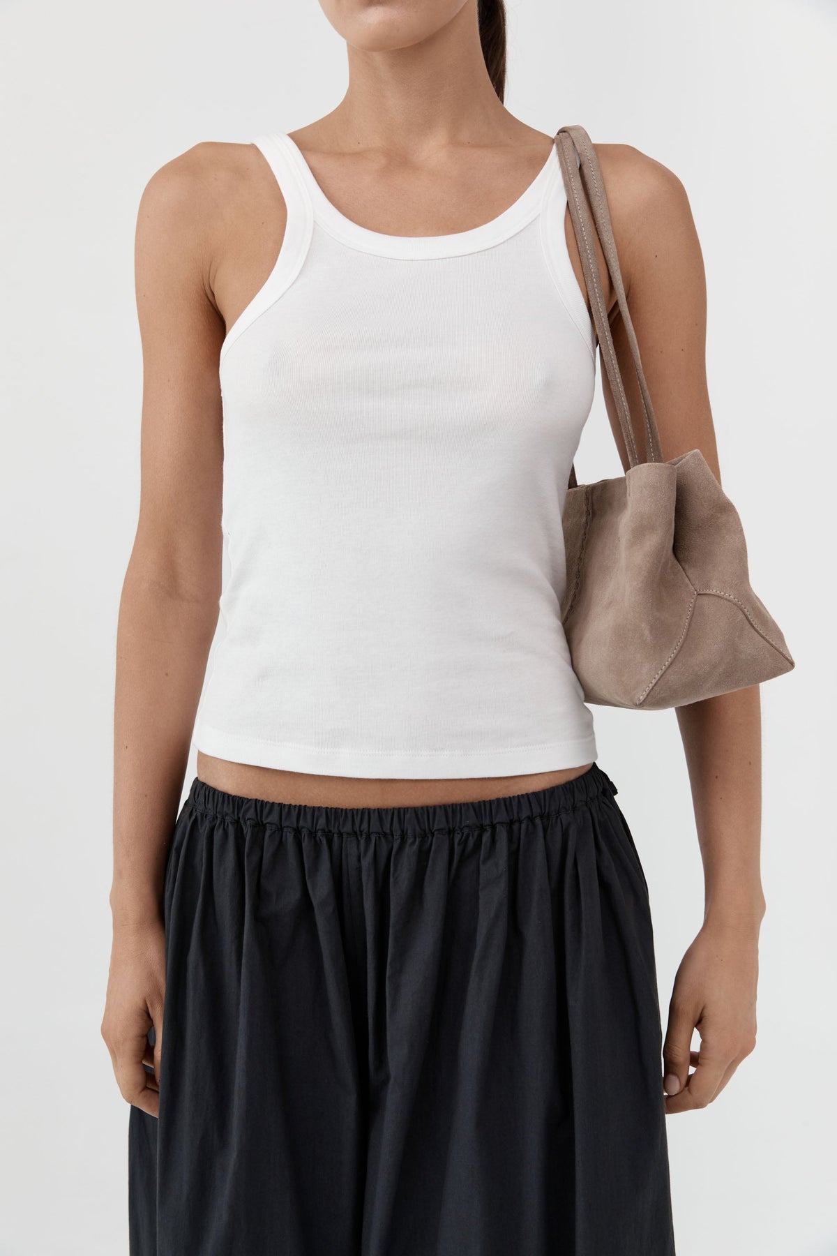 Suede Origami Tote - Almond