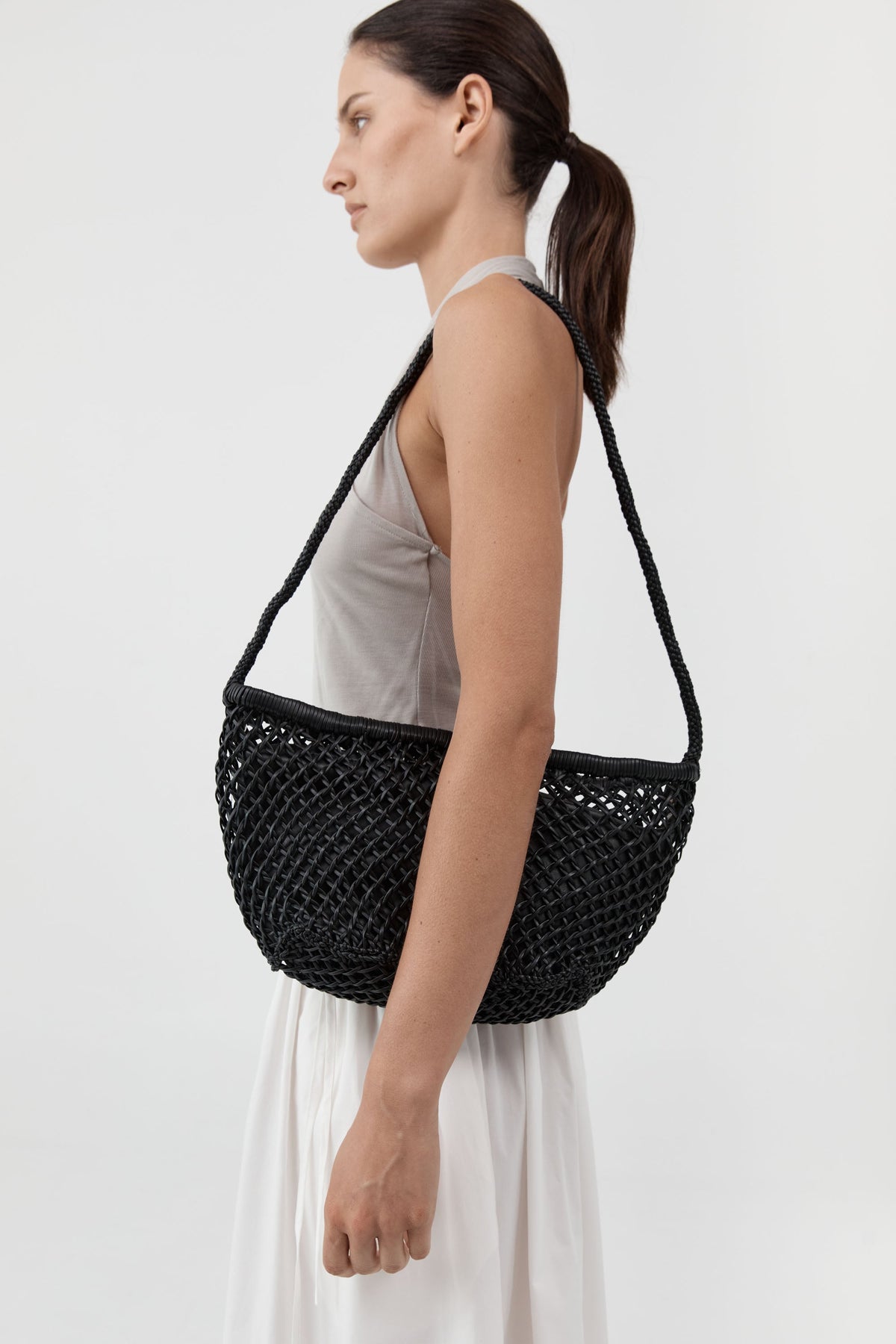 Mesh Crescent Bag - Black