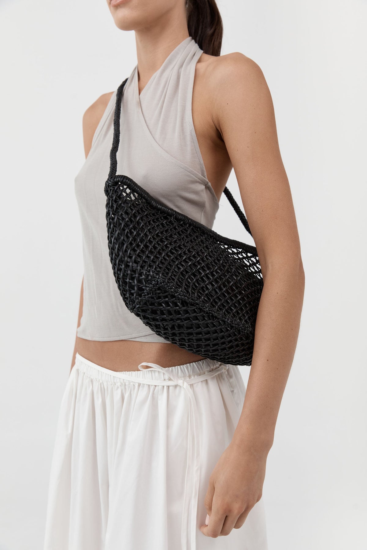 Mesh Crescent Bag - Black