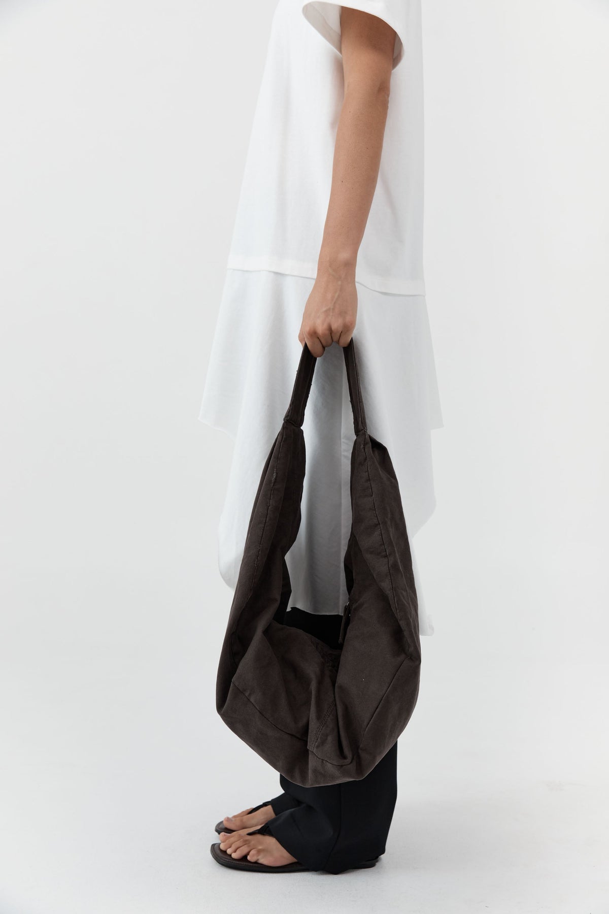 Canvas Large Crossbody Bag - Ash