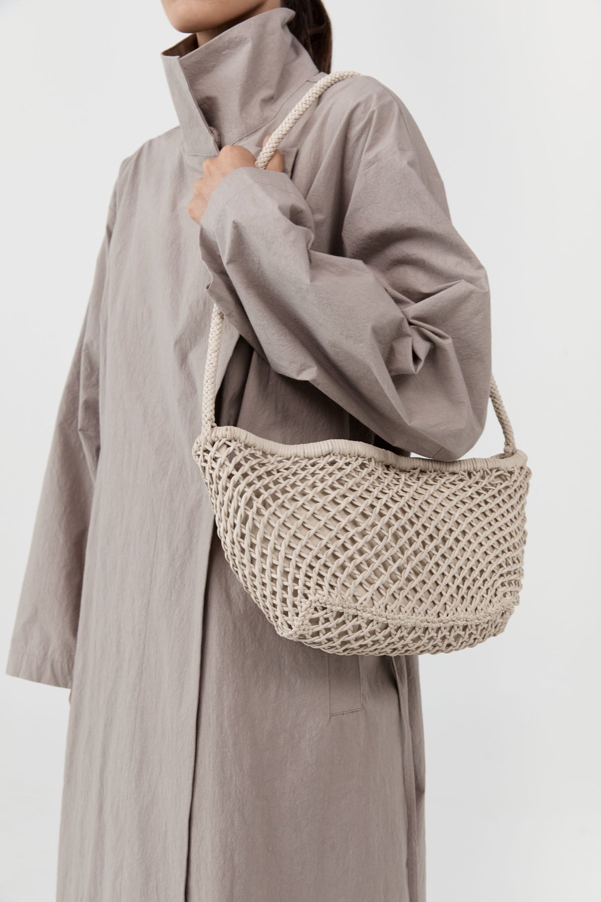 Mesh Crescent Bag - Ecru