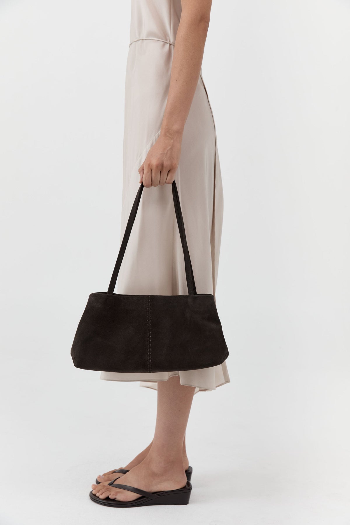 Suede Origami Tote - Coffee