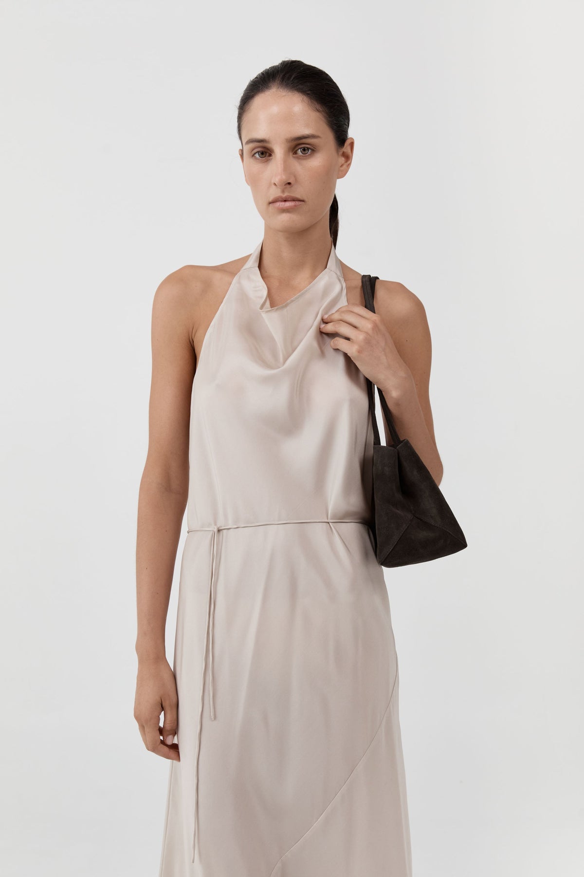 Suede Origami Tote - Coffee