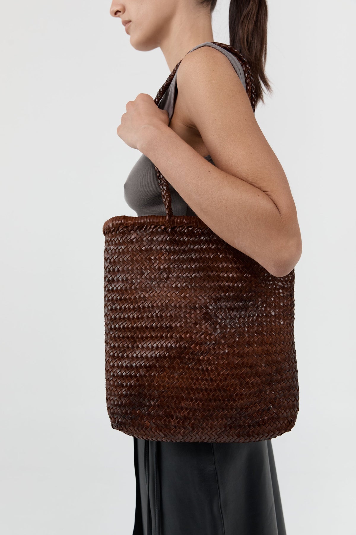 PRE-ORDER: Bagu Woven Tote - Chestnut