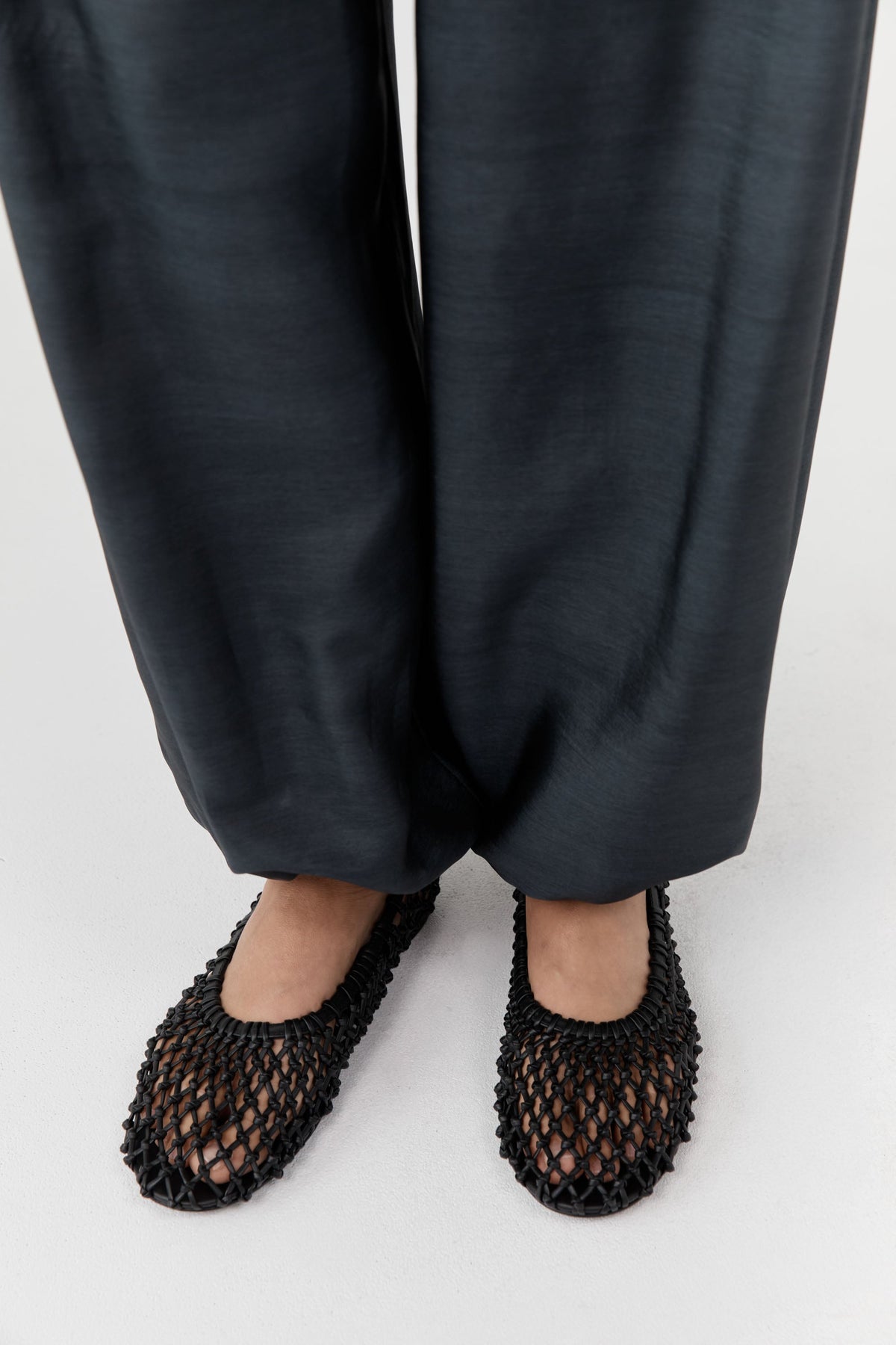 Woven Ballerina Flat - Black