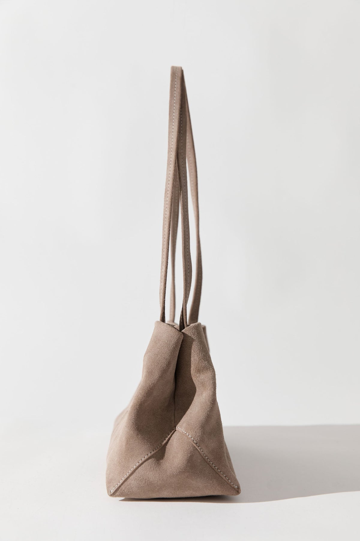 Suede Origami Tote - Almond