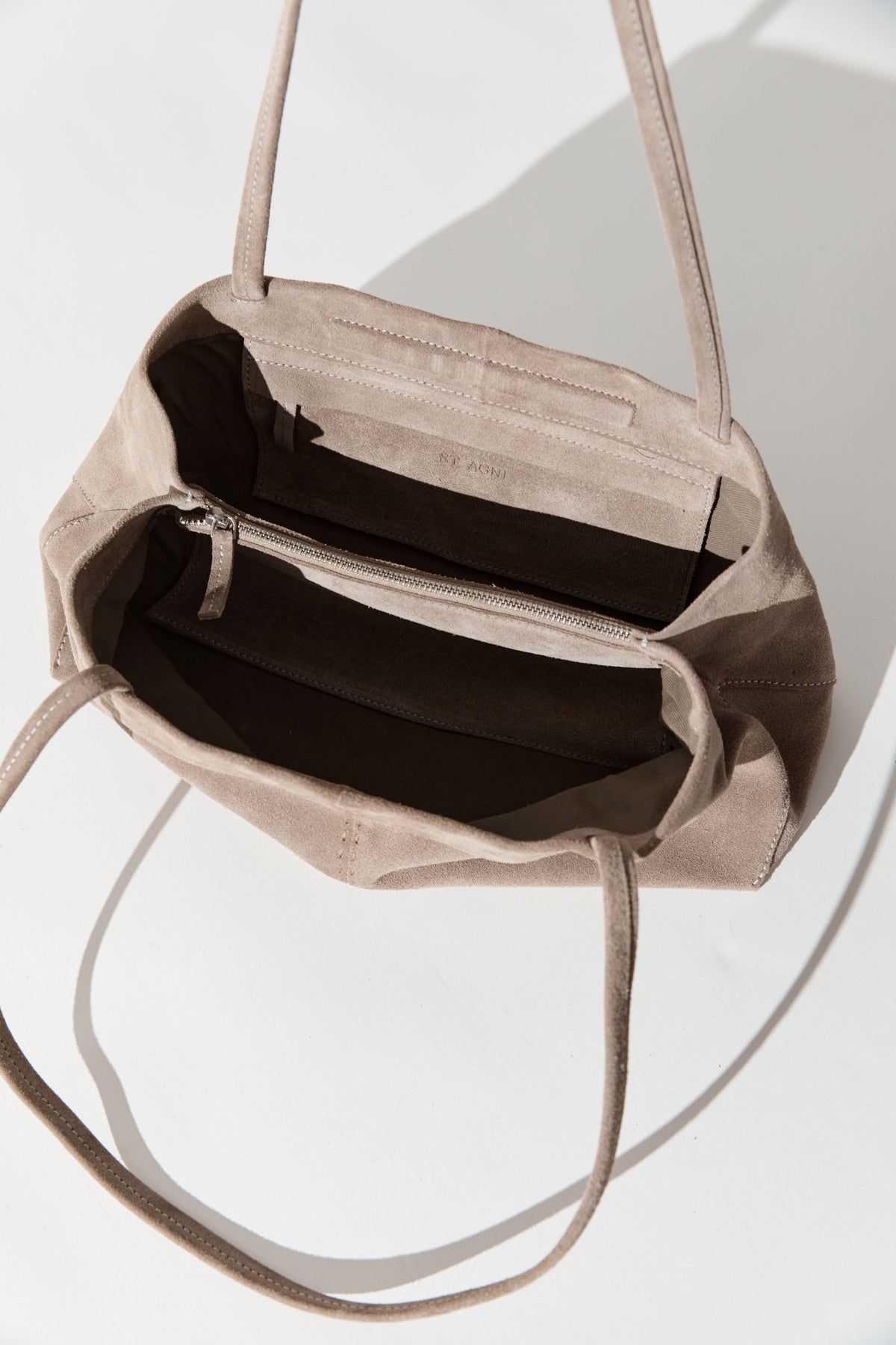 Suede Origami Tote - Almond