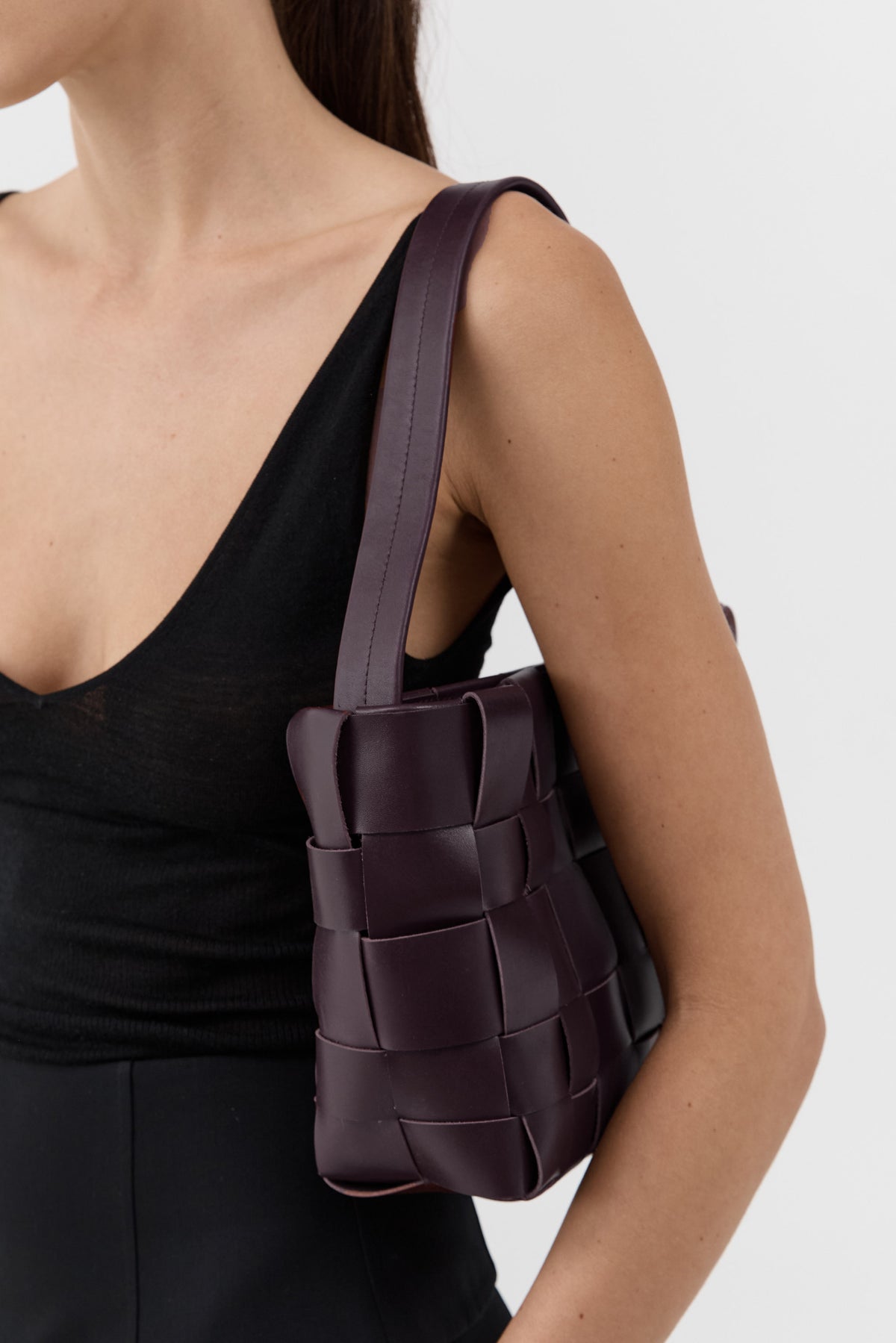 Woven Mini Tote - Plum