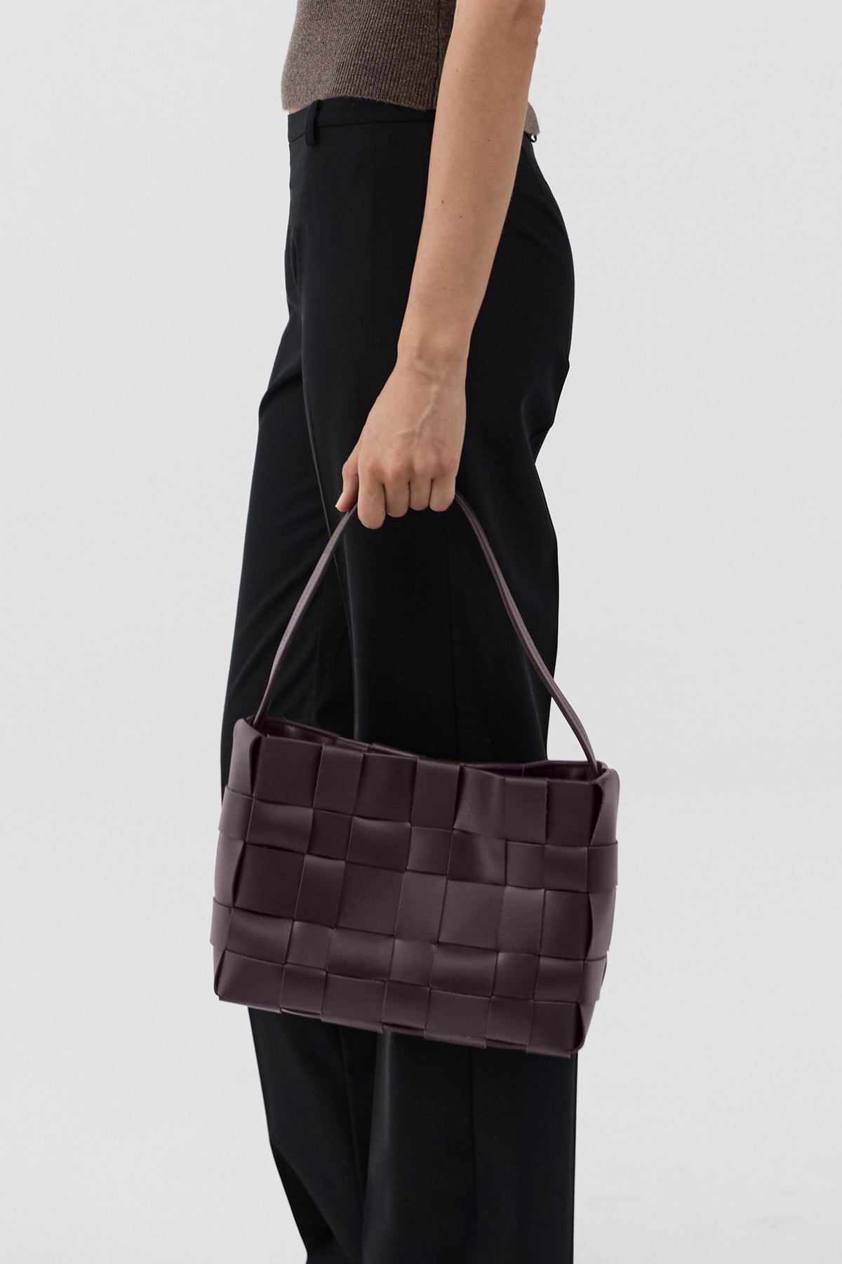 Woven Mini Tote - Plum
