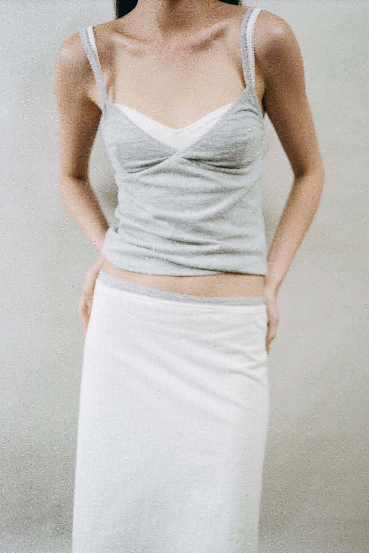Pointelle Cami - Grey Marle