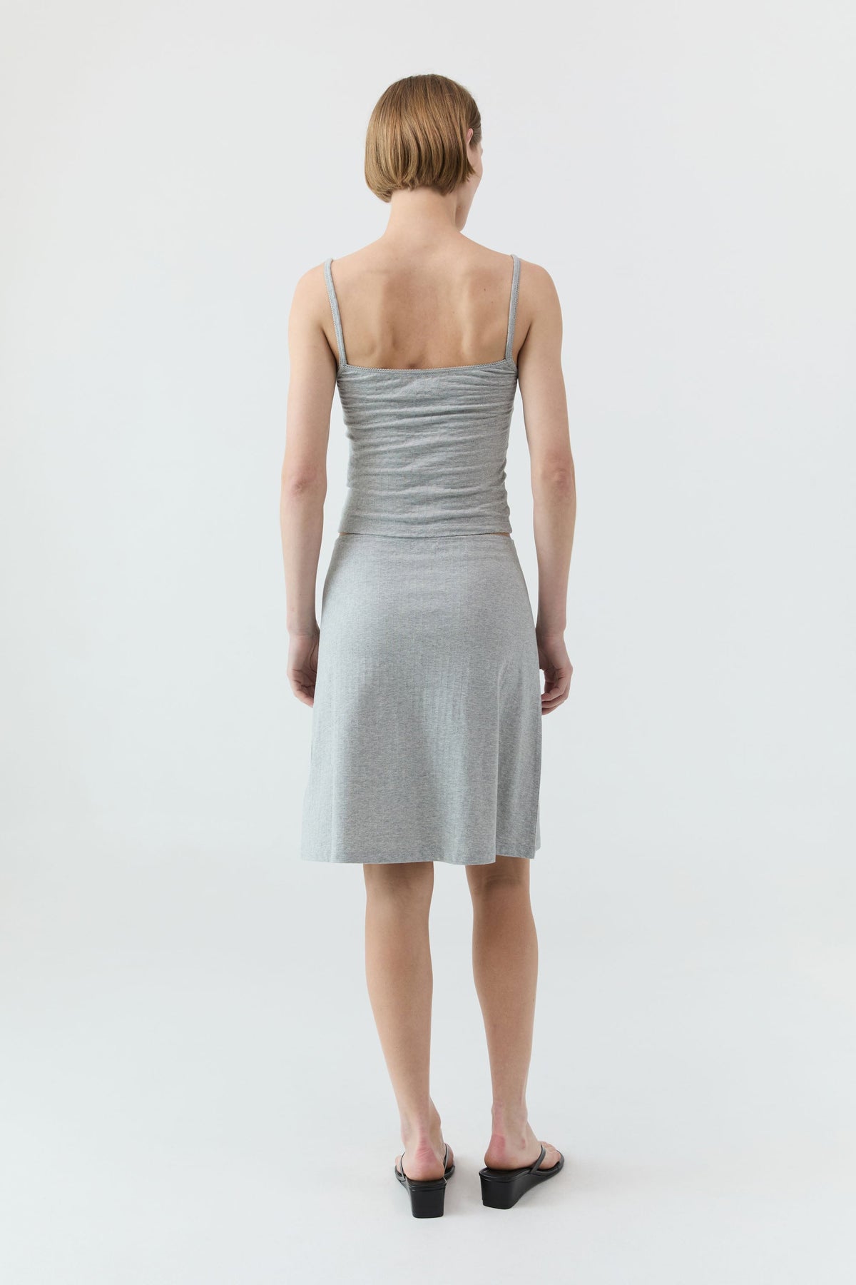 Pointelle Skirt - Grey Marle