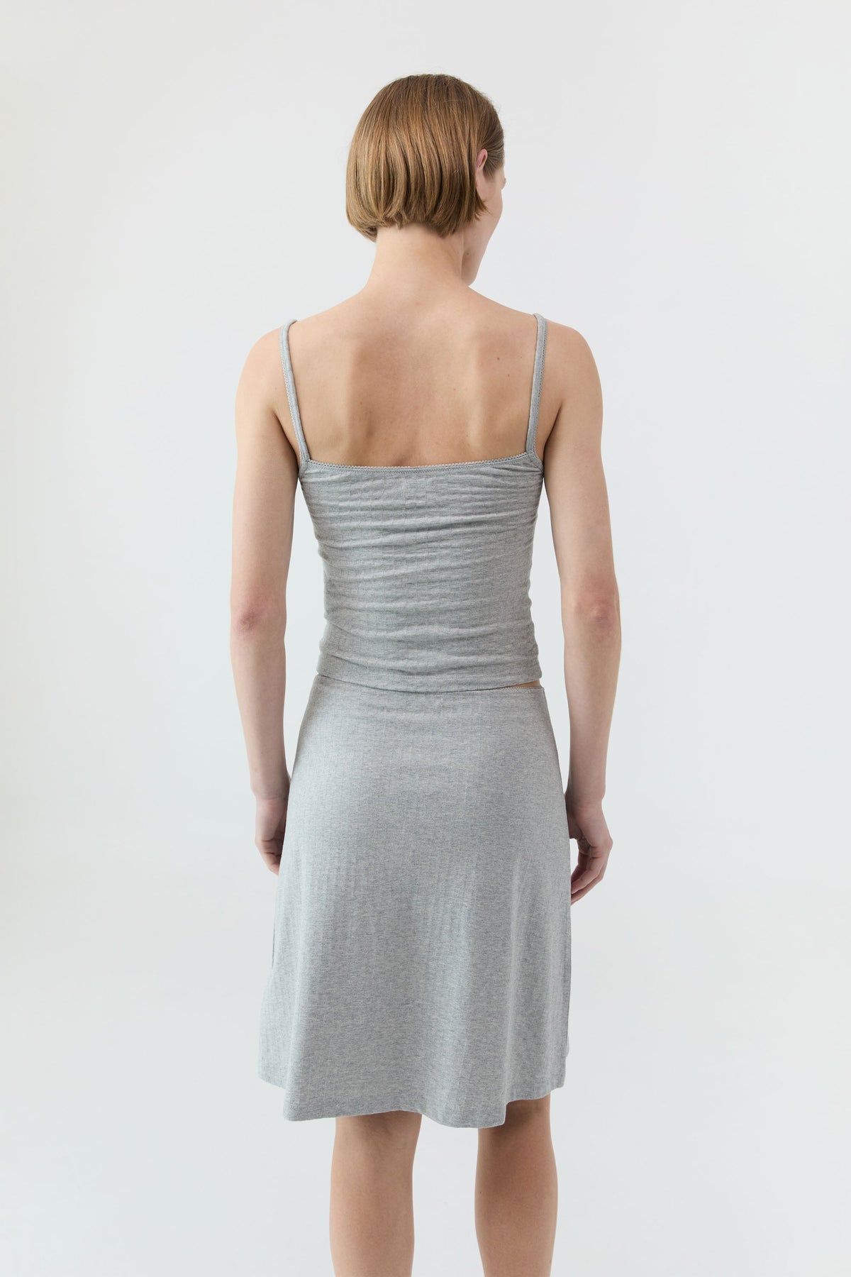 Pointelle Skirt - Grey Marle