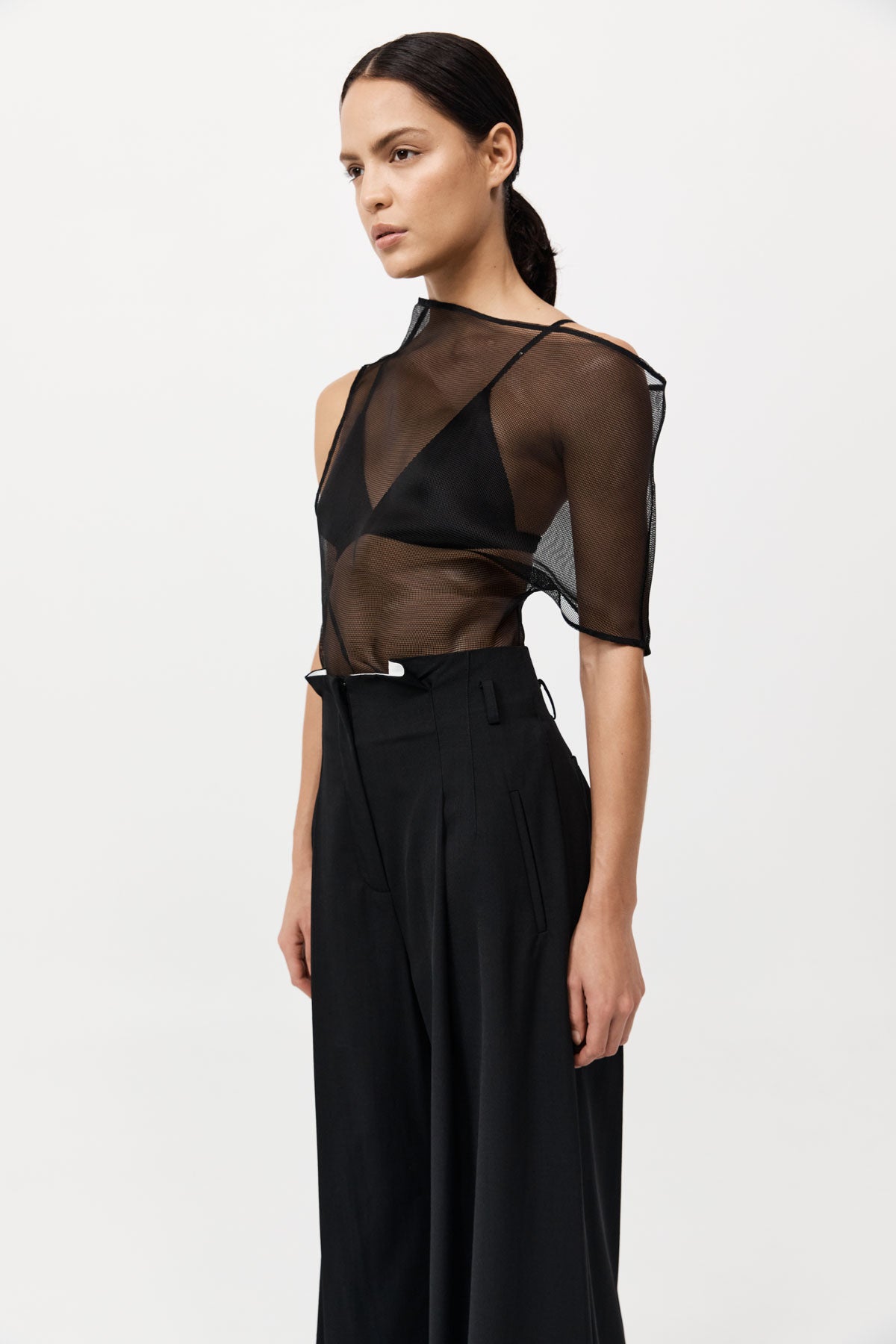 Silk Mesh Top - Black