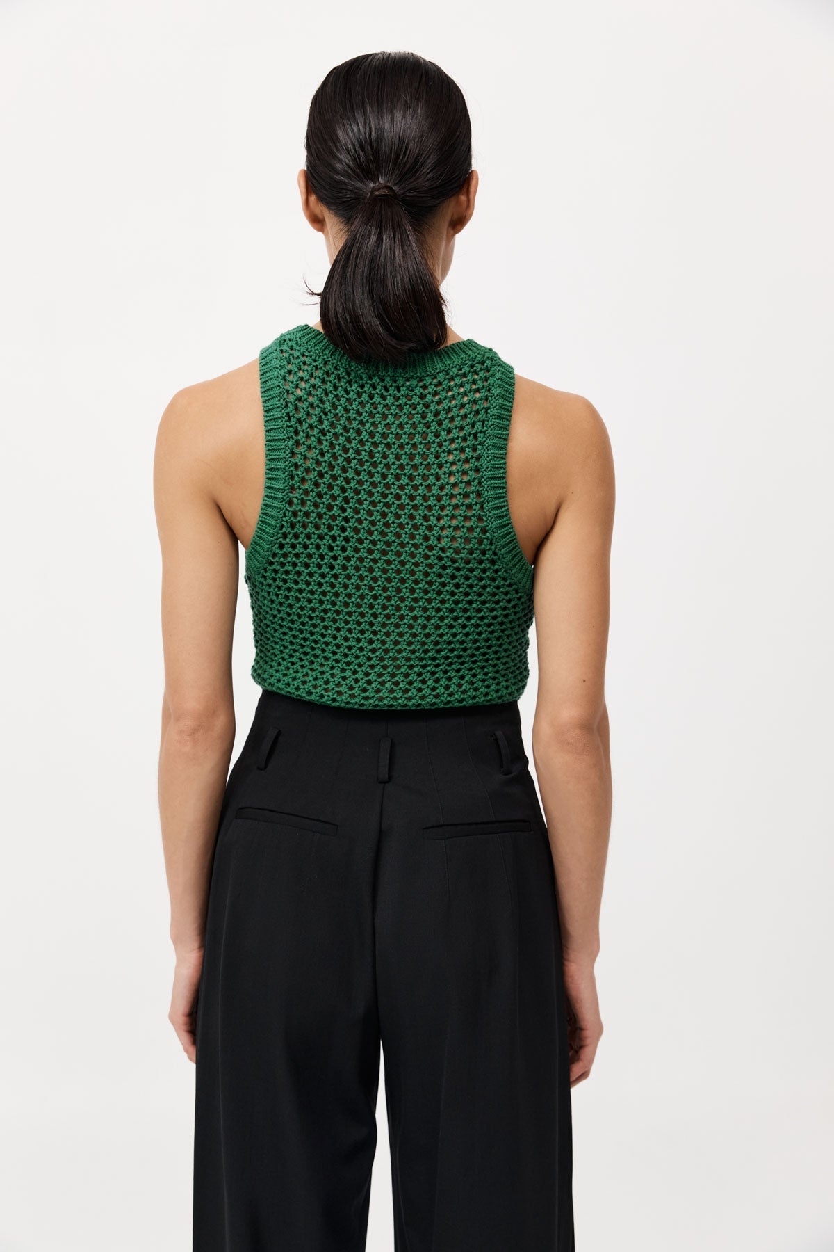 Cotton Crochet Tank - Verde