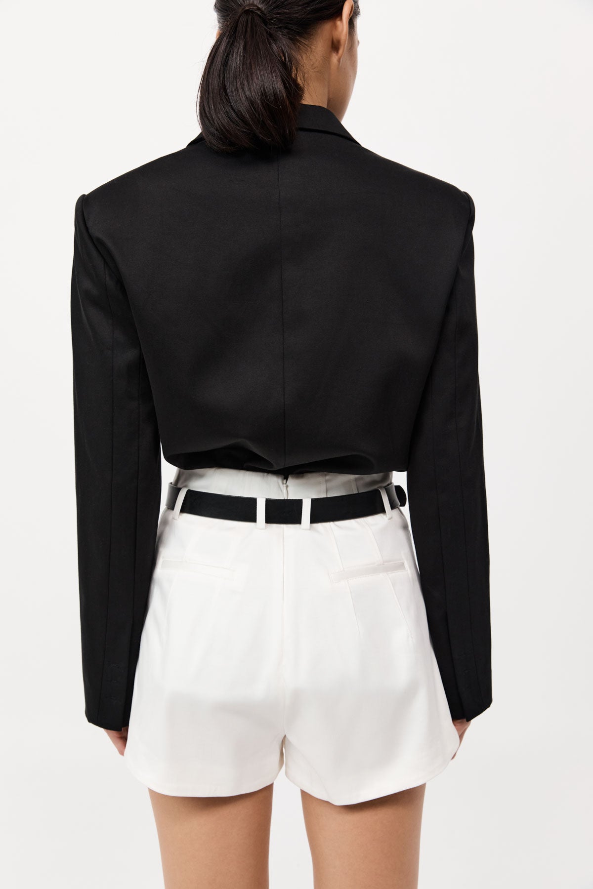 Cotton Paperbag Waist Shorts - Off White