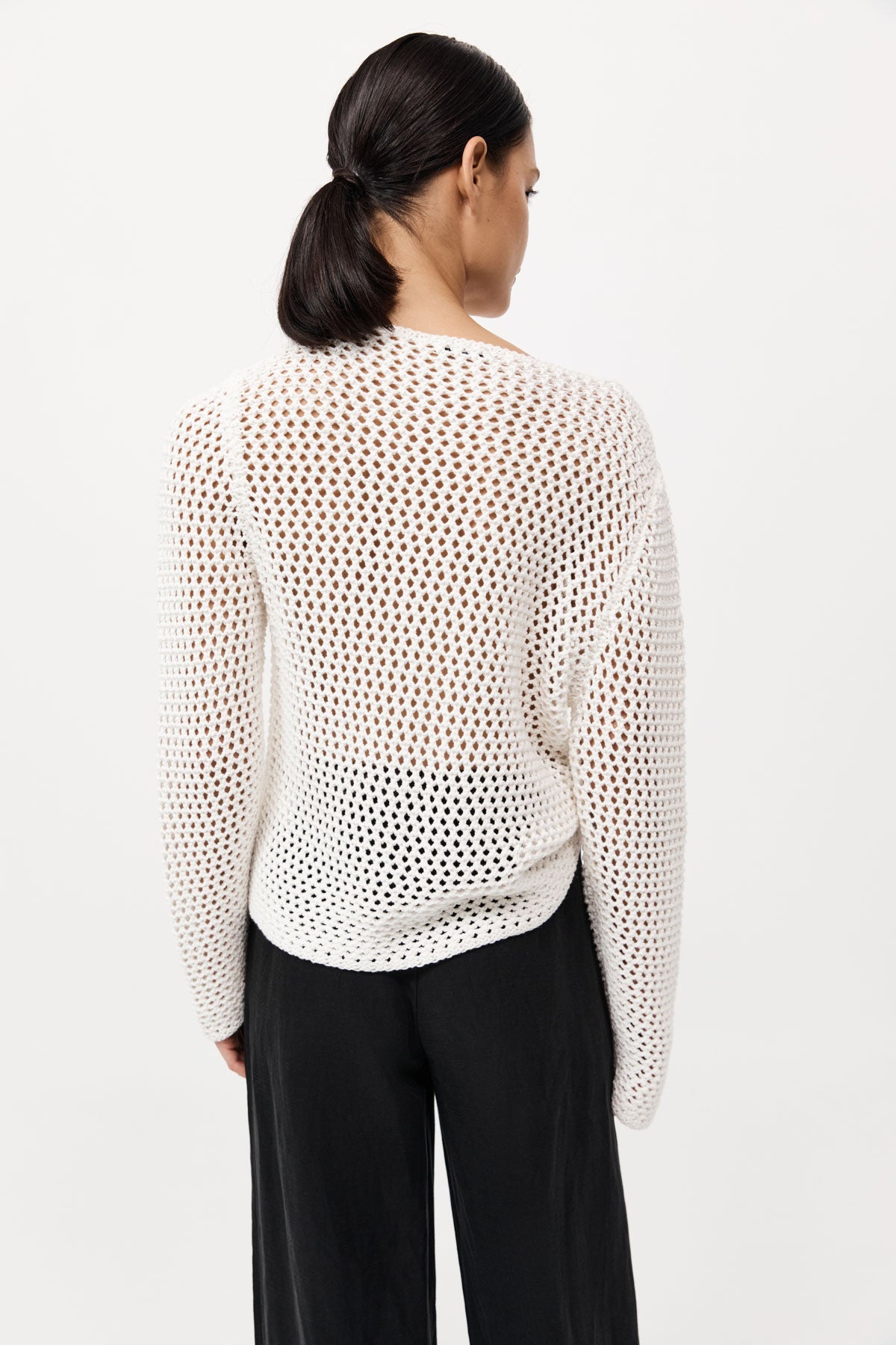 Cotton Crochet Jumper - Off White