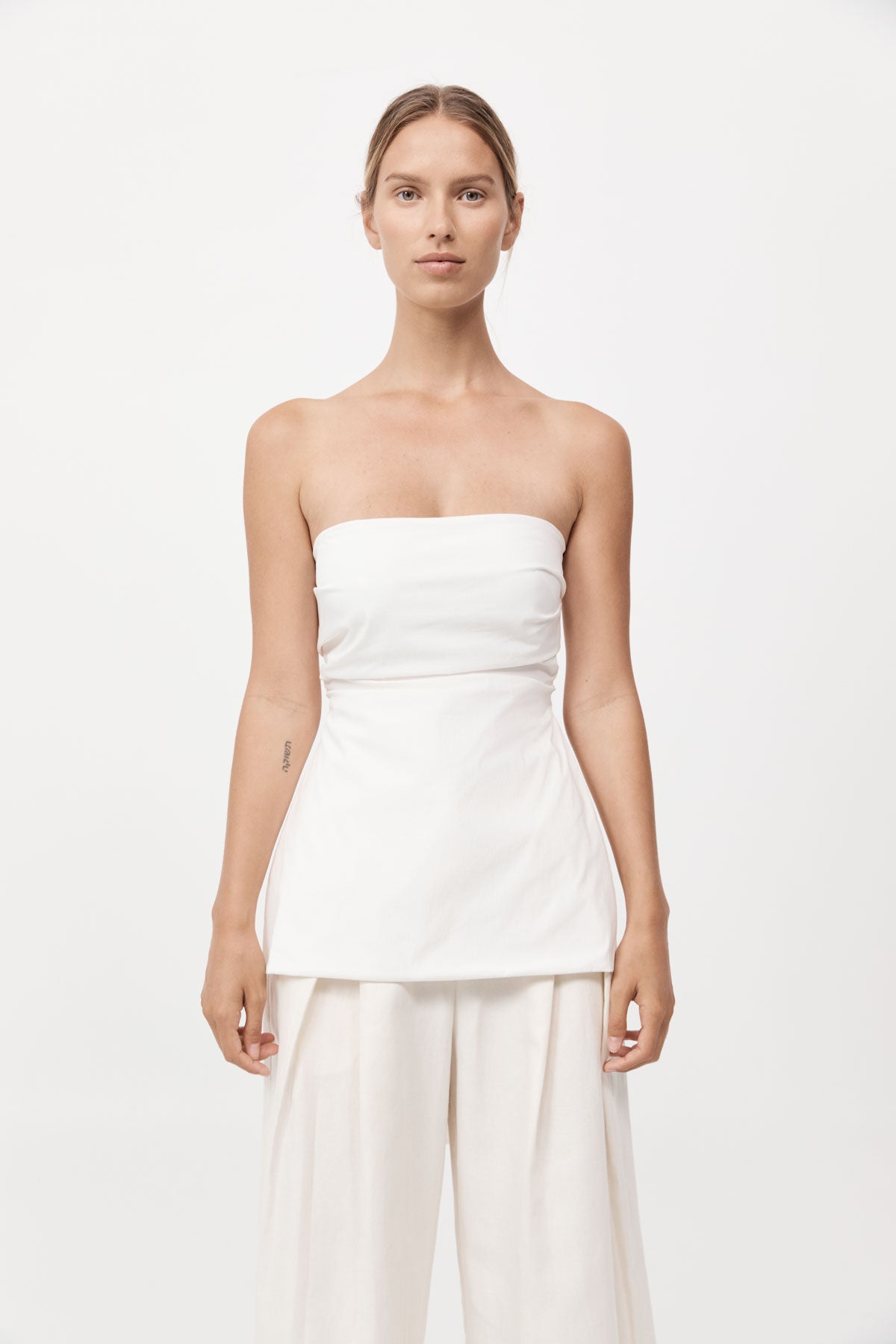 Strapless Tie Back Top - Off White