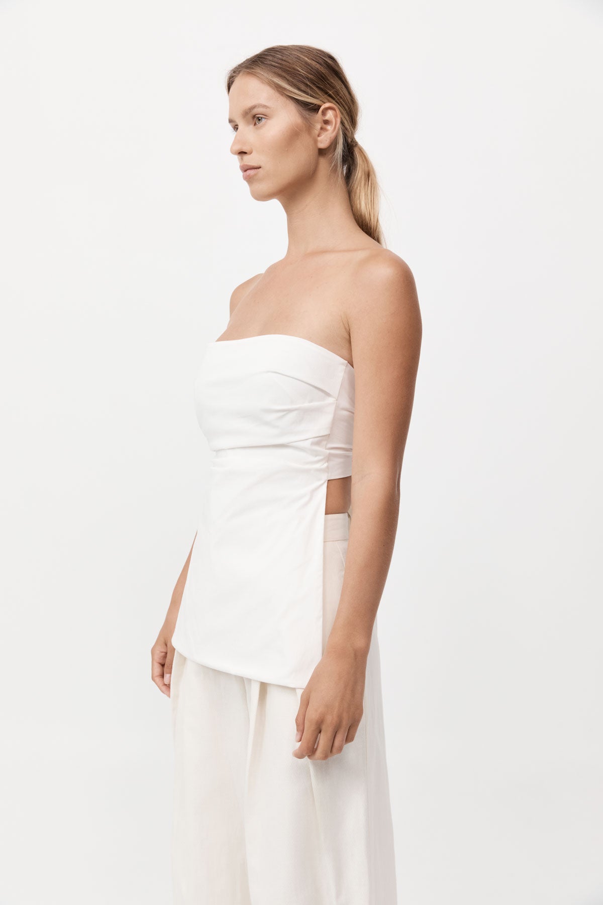 Strapless Tie Back Top - Off White