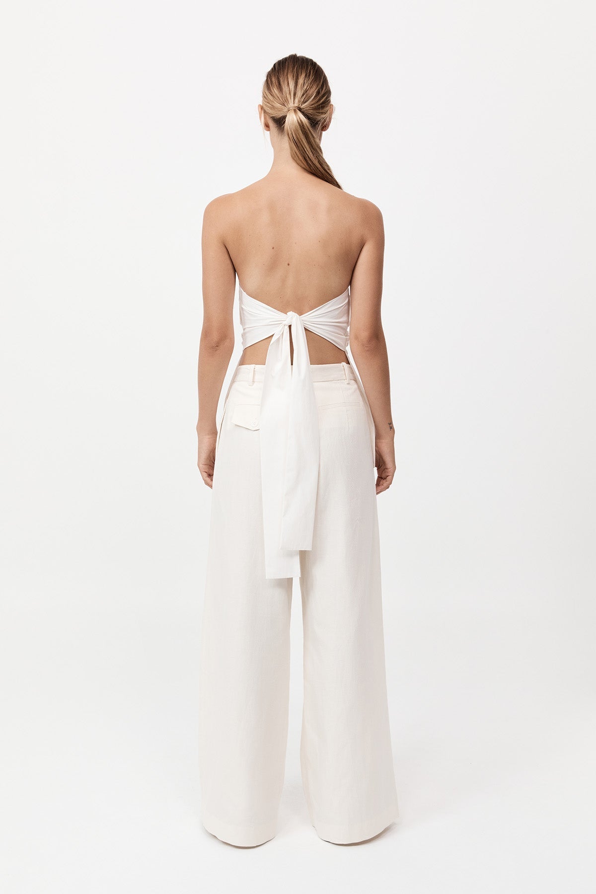 Strapless Tie Back Top - Off White