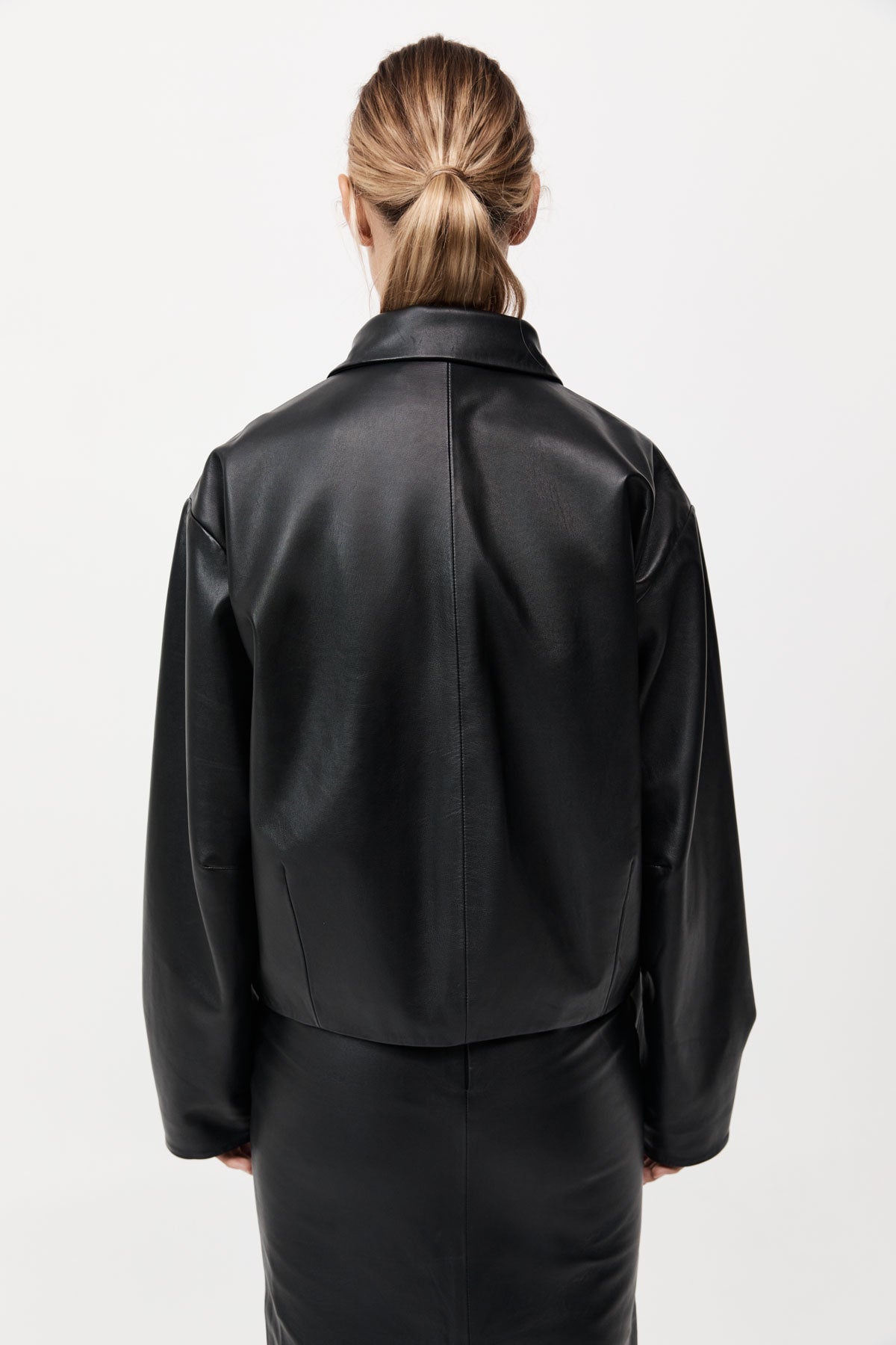 Cocoon Leather Jacket - Black