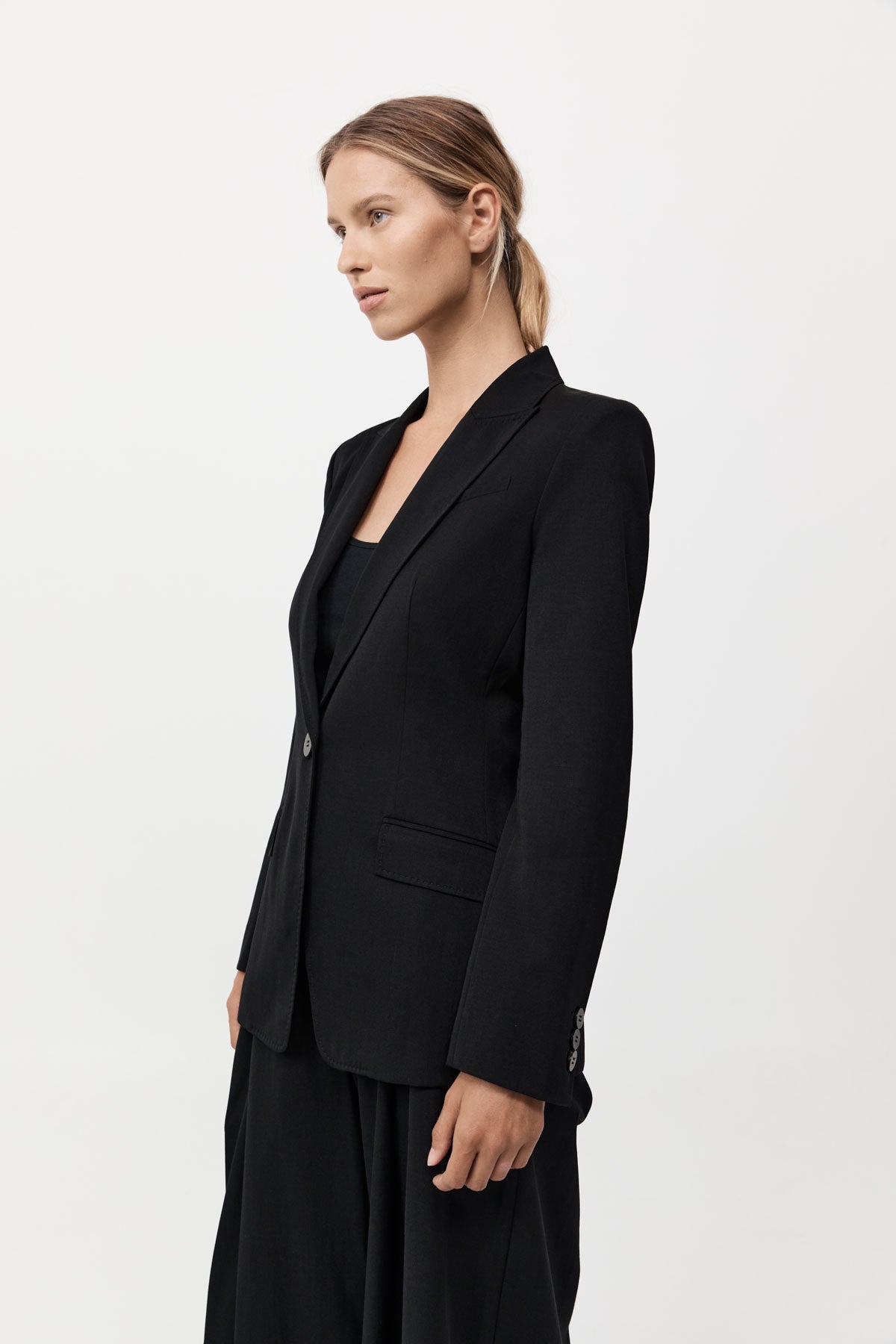Slim Cut Out Blazer - Black