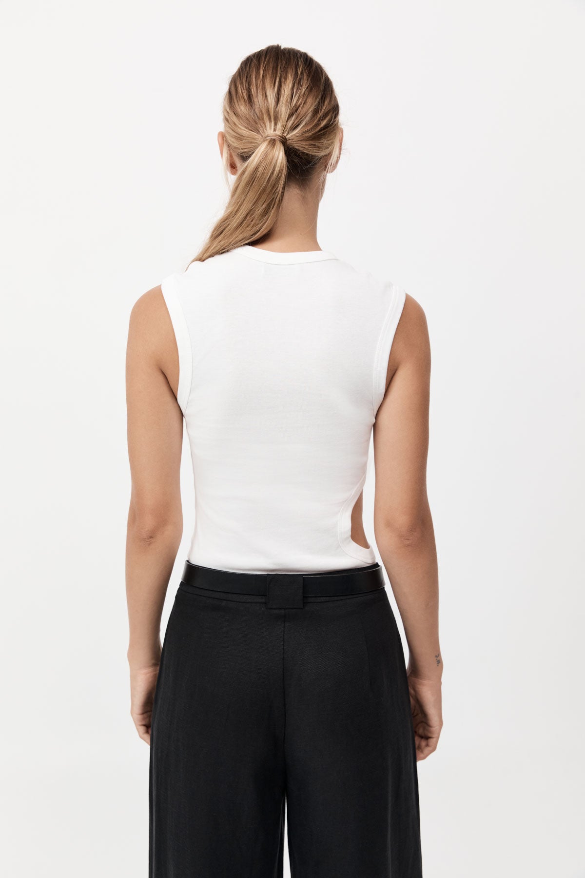 Organic Cotton Cut Out Tank - White