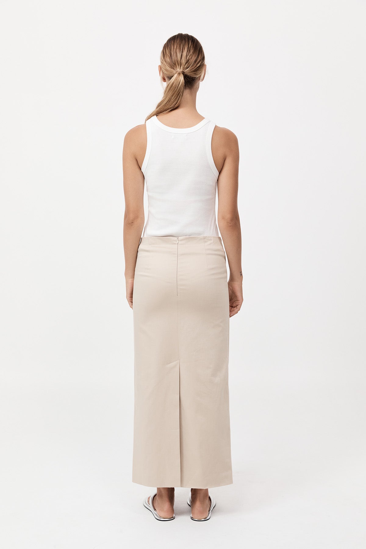 Column Wrap Skirt - Champagne