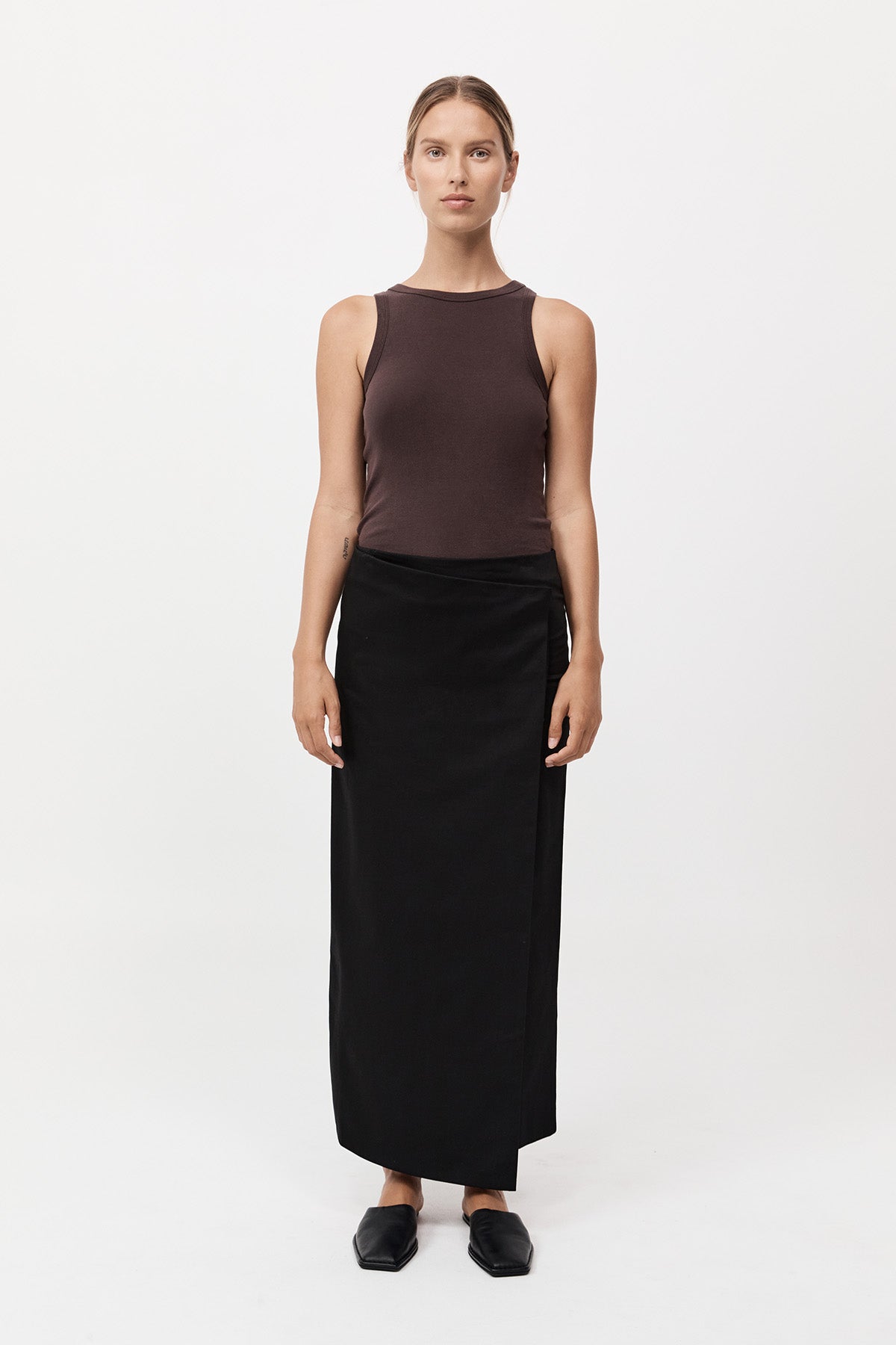 Column Wrap Skirt - Black