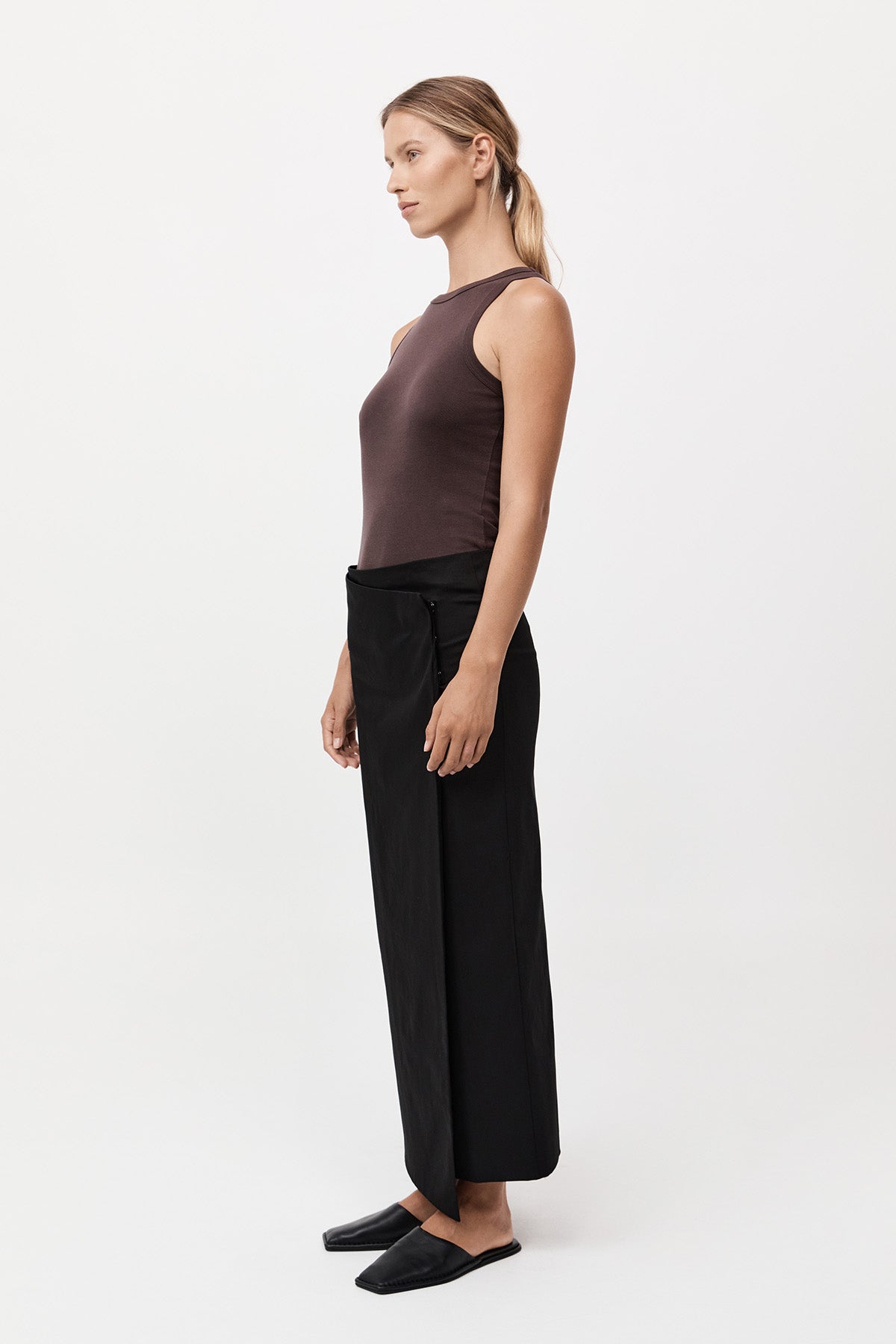 Column Wrap Skirt - Black