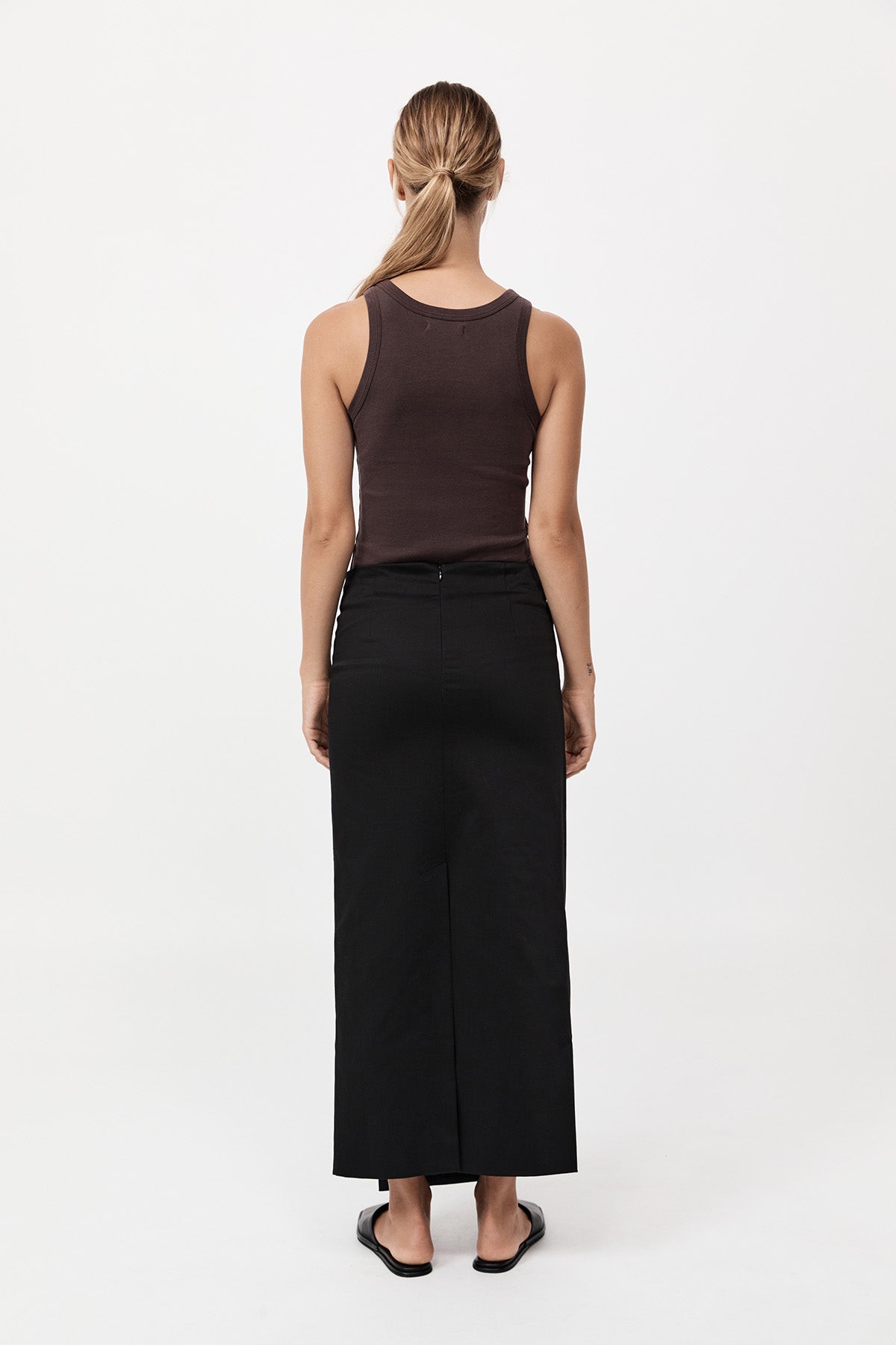 Column Wrap Skirt - Black