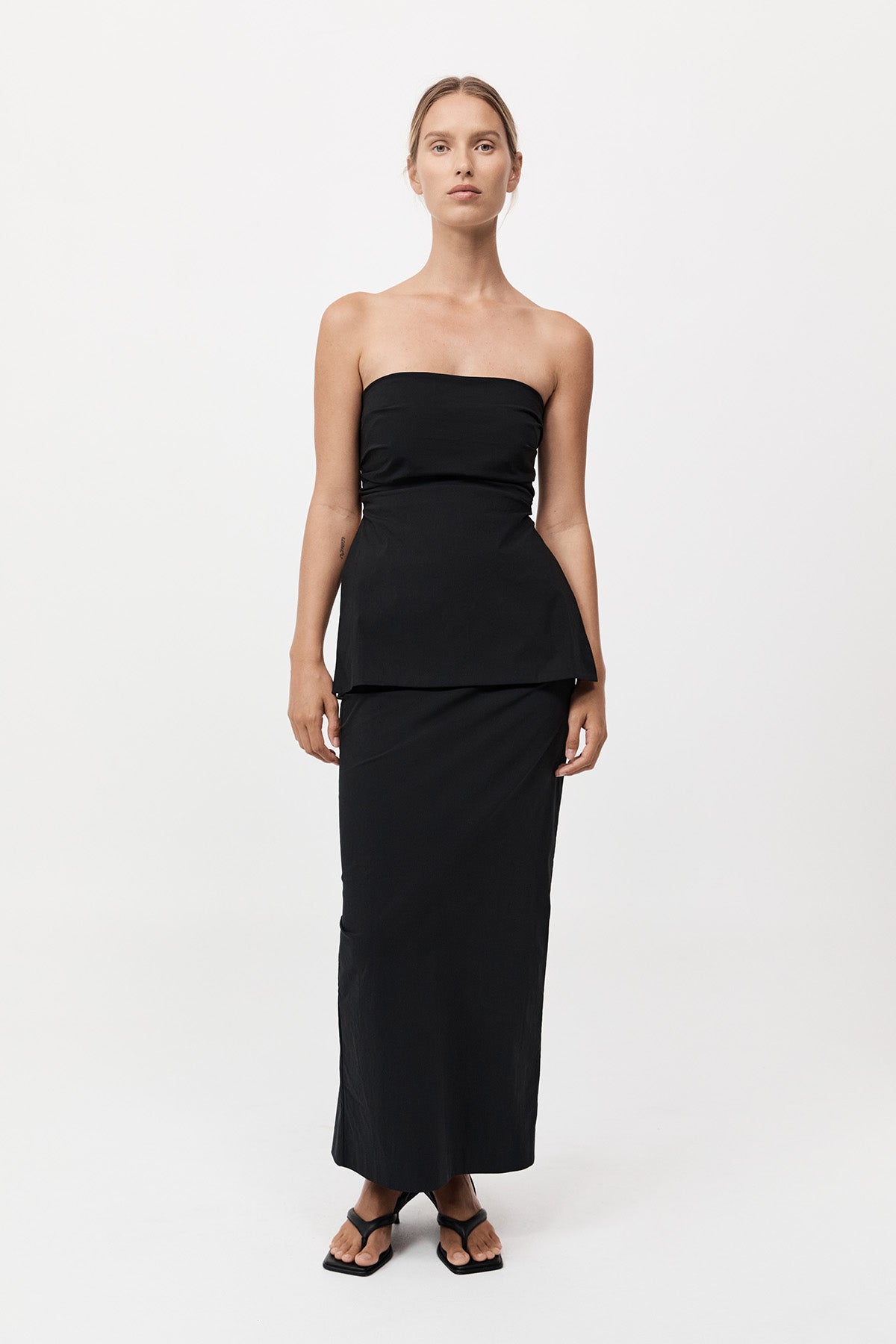 Strapless Tie Back Top - Black