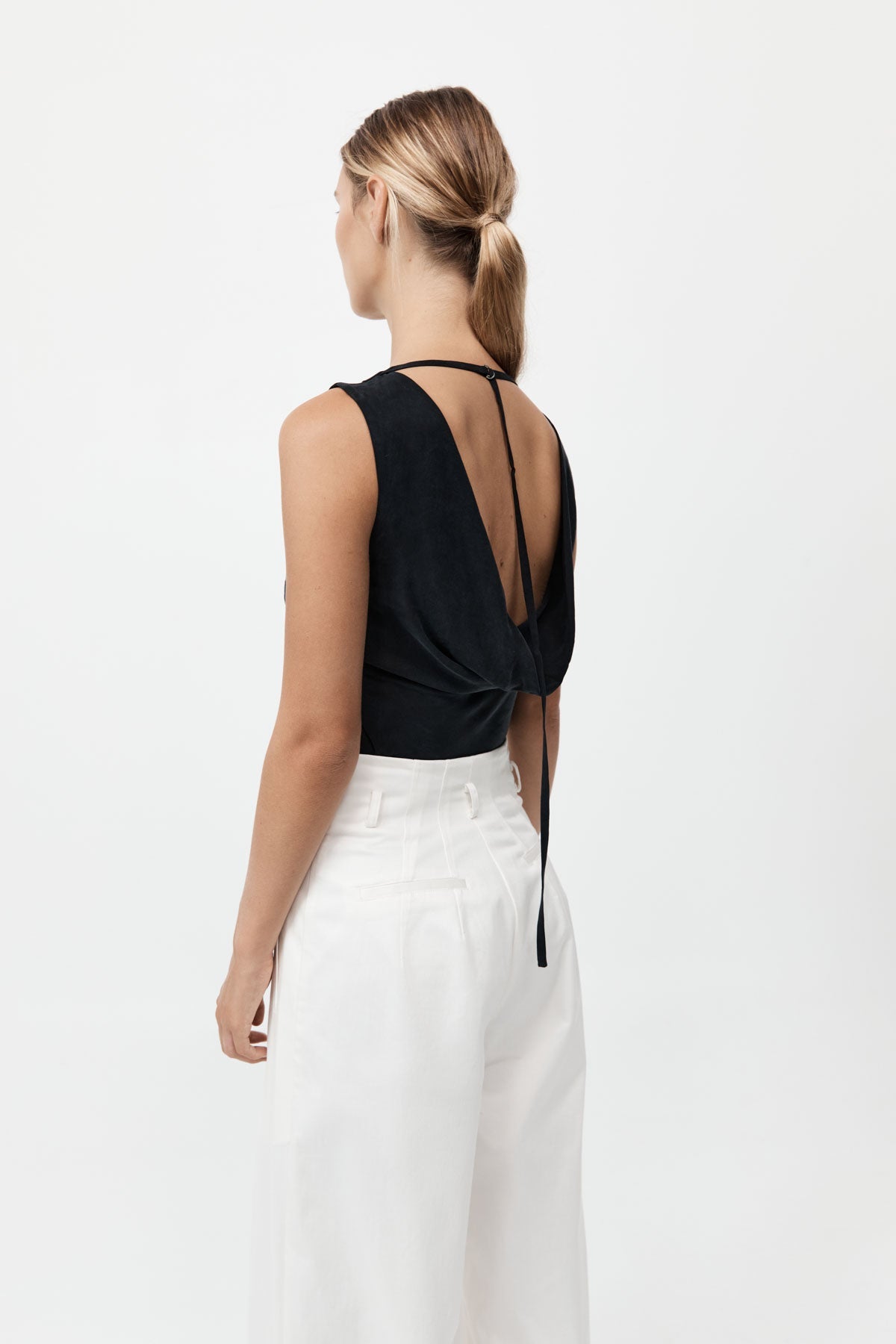 Draped Cowl Top - Black