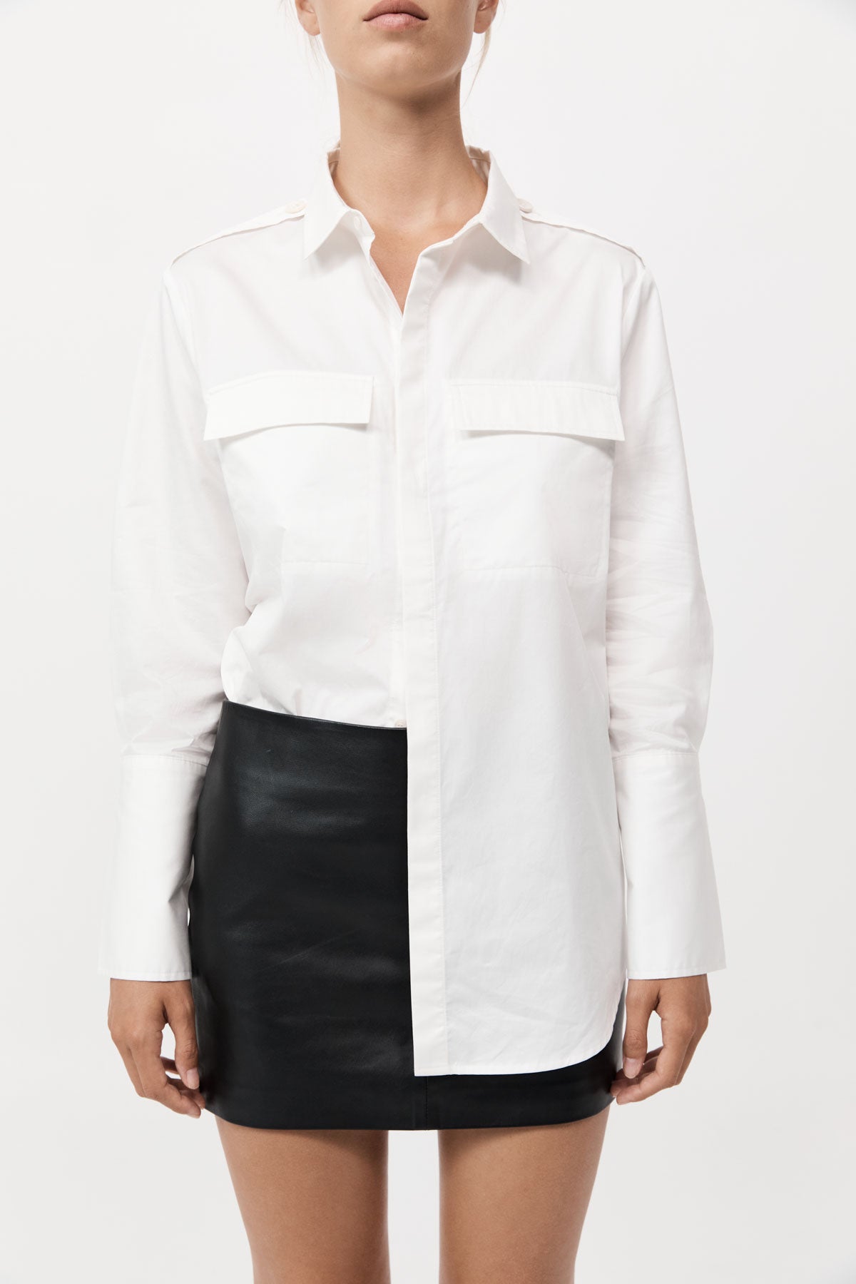 Leather Mini Skirt - Black