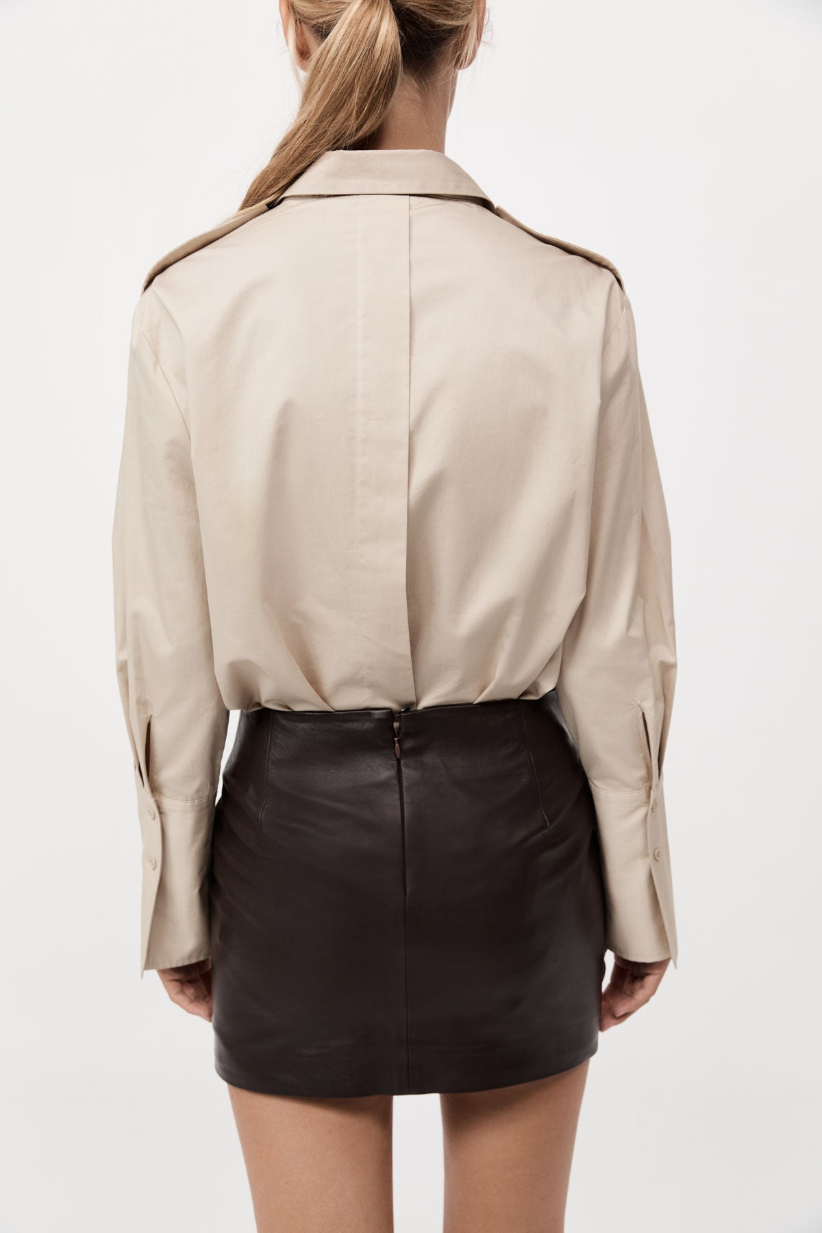 Leather Mini Skirt - Chocolate
