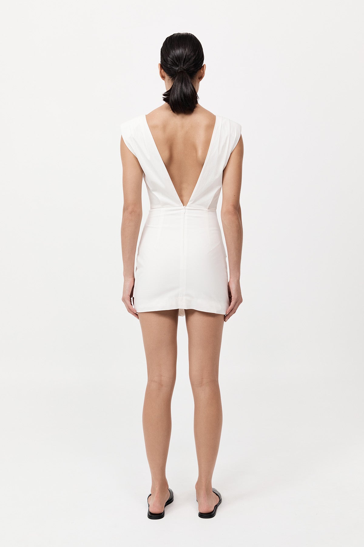 Bateau Tuck Mini Dress - White