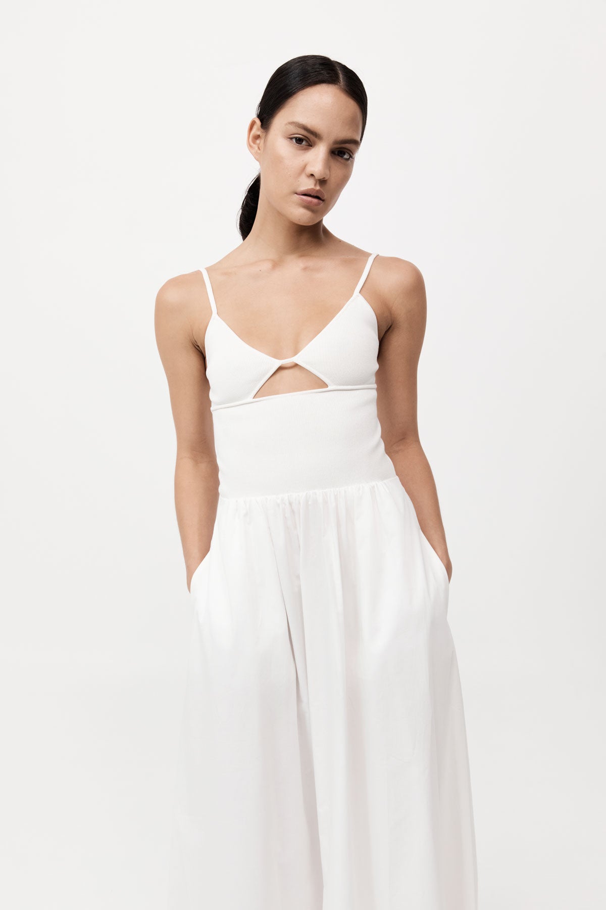 Knit Cami Dress - White