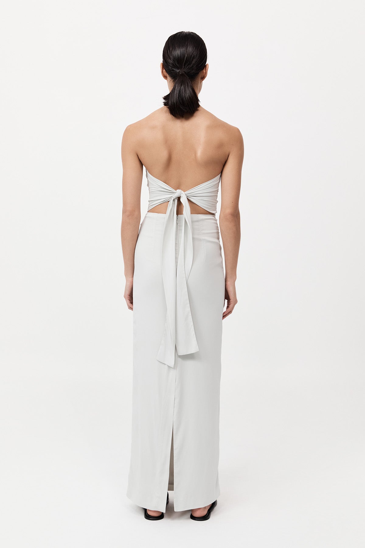 Strapless Tie Back Dress - Silver