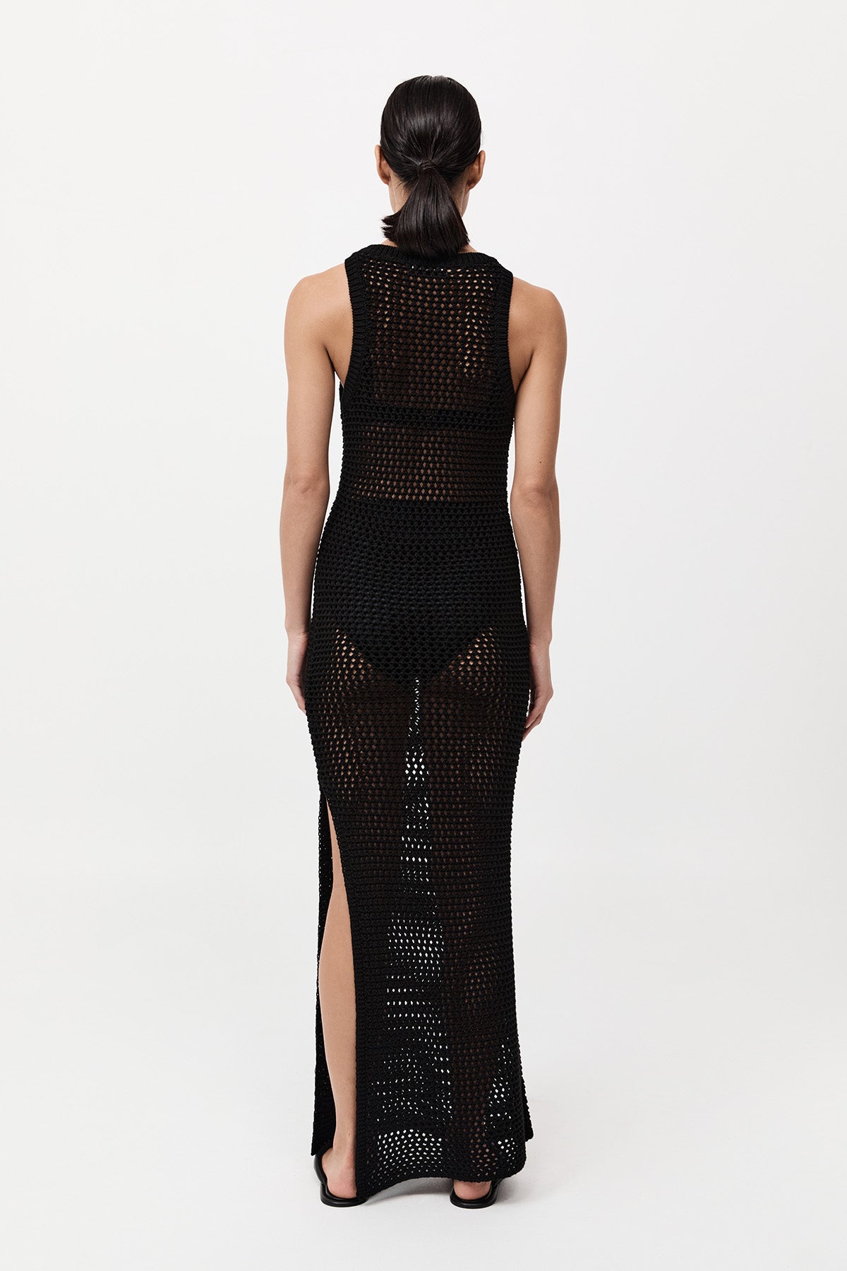Cotton Crochet Dress - Black