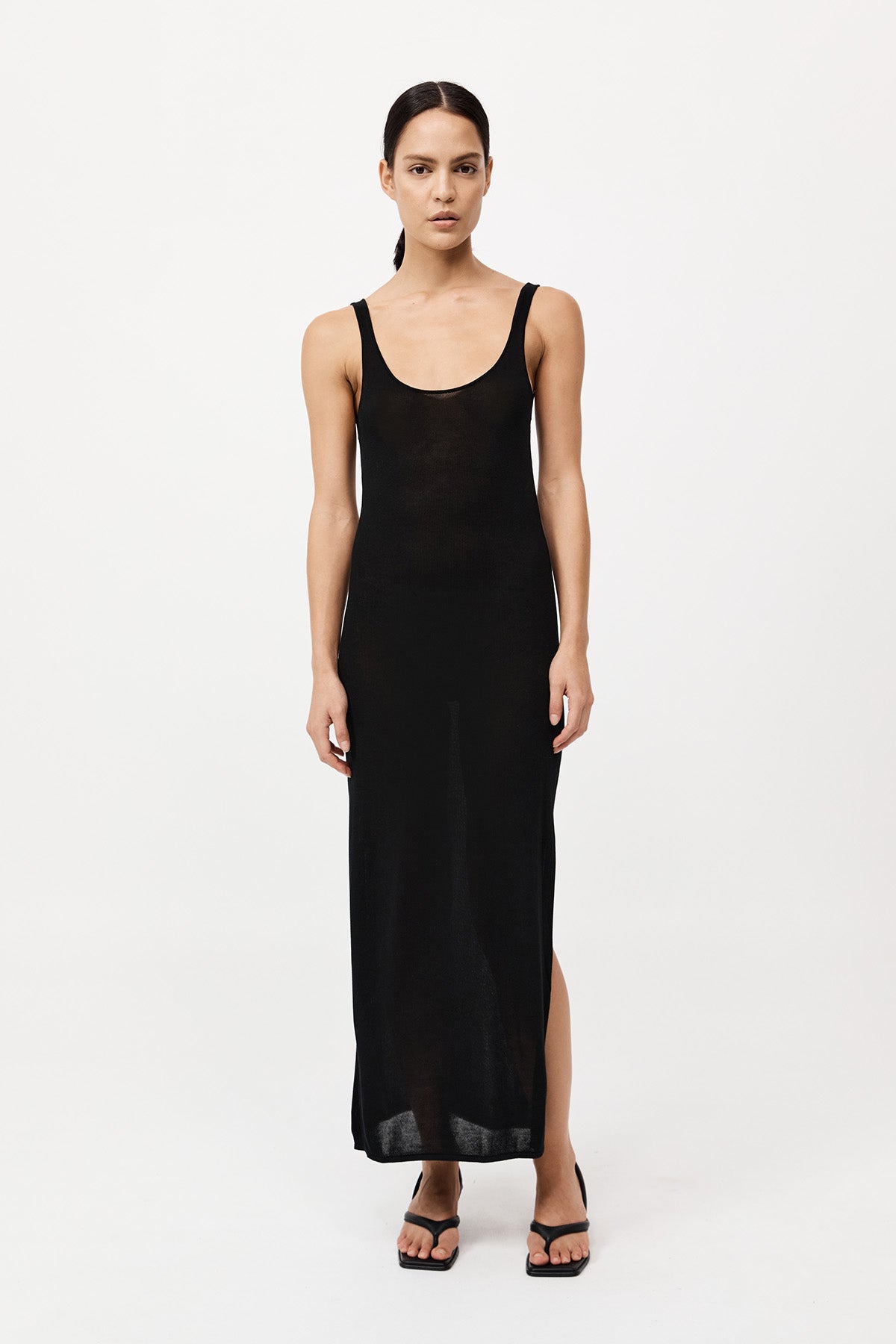 Cowl Back Cami Dress - Black