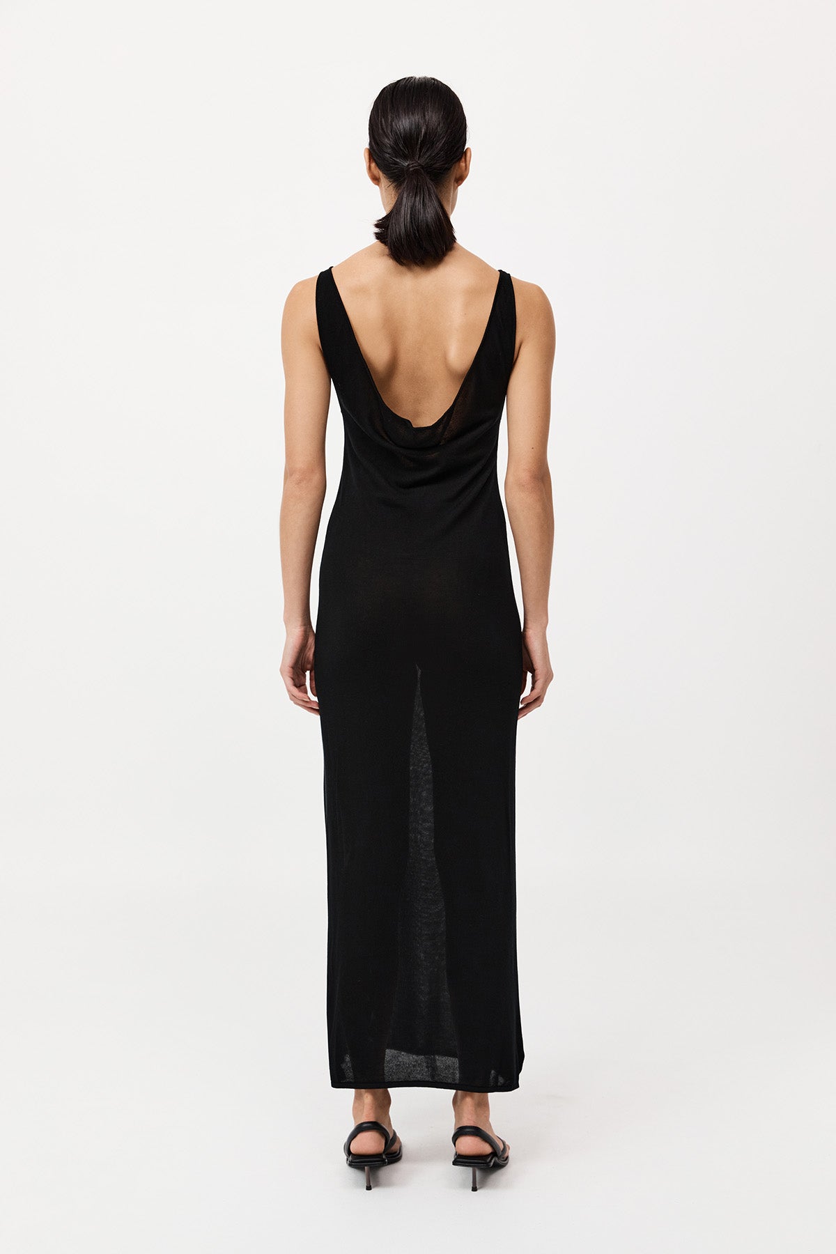 Cowl Back Cami Dress - Black