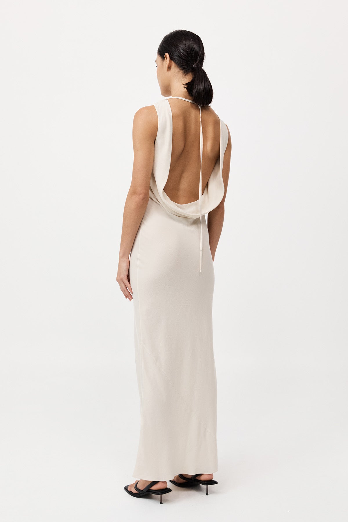 Draped Cowl Dress - Dove