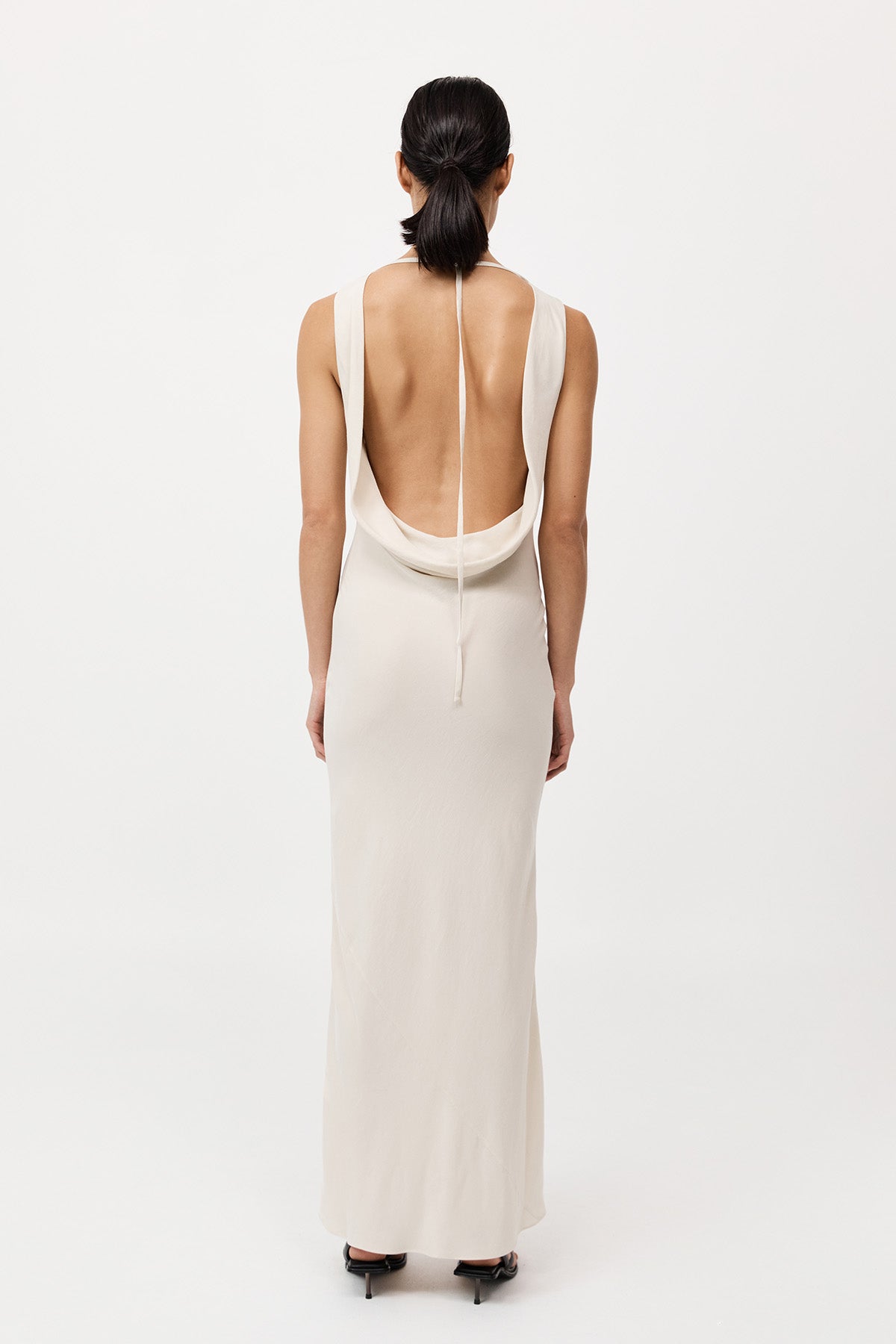 Draped Cowl Dress - Dove