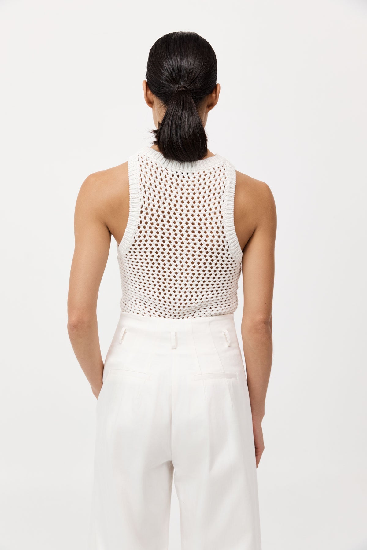 Cotton Crochet Tank - Off White